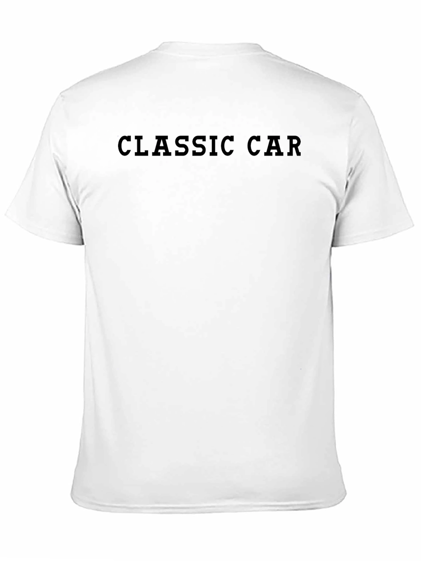 Classic Car T-Shirt - Solid Black Crew Neck Tee