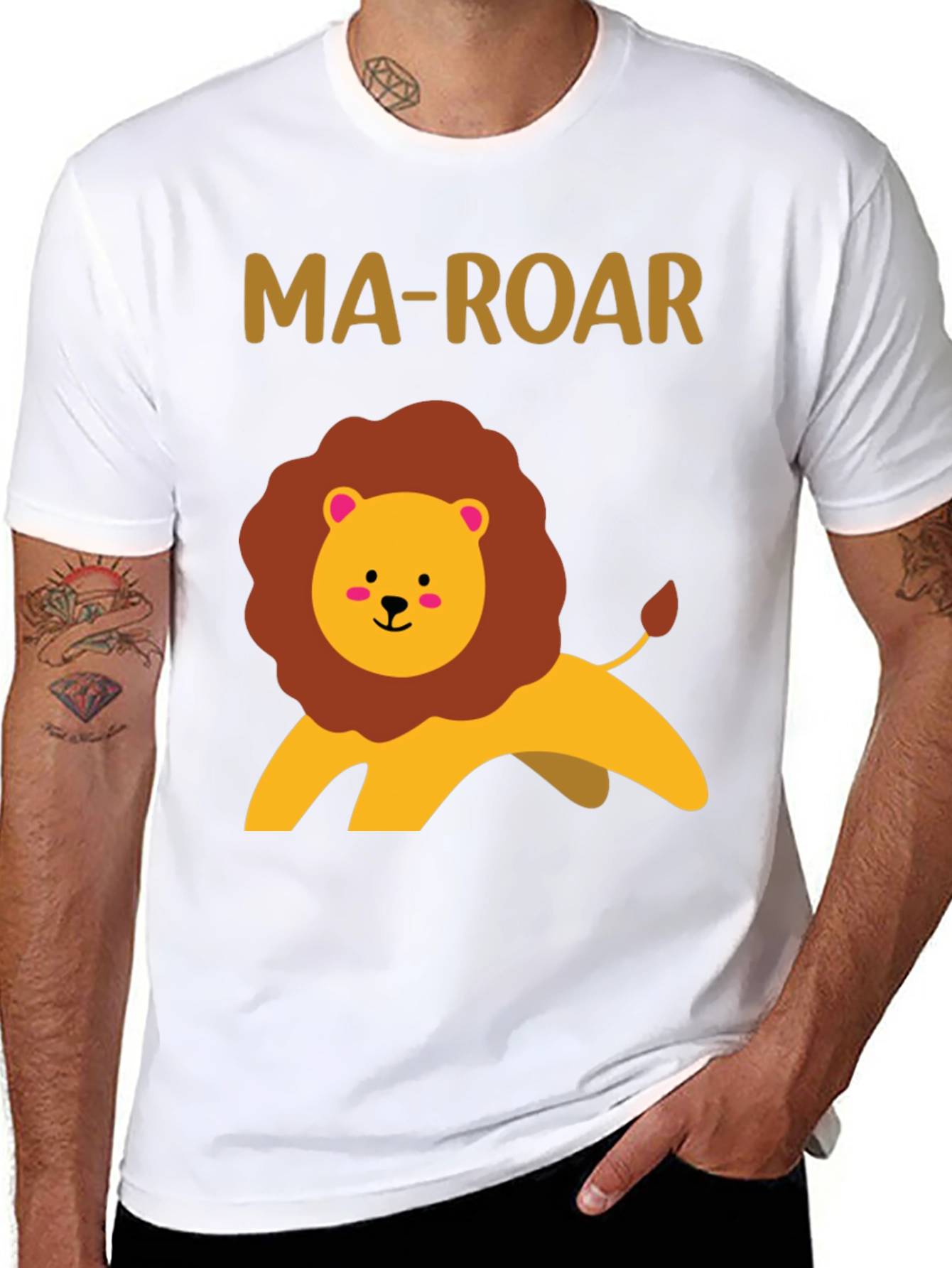 MA-ROAR Funny Lion Graphic Tee