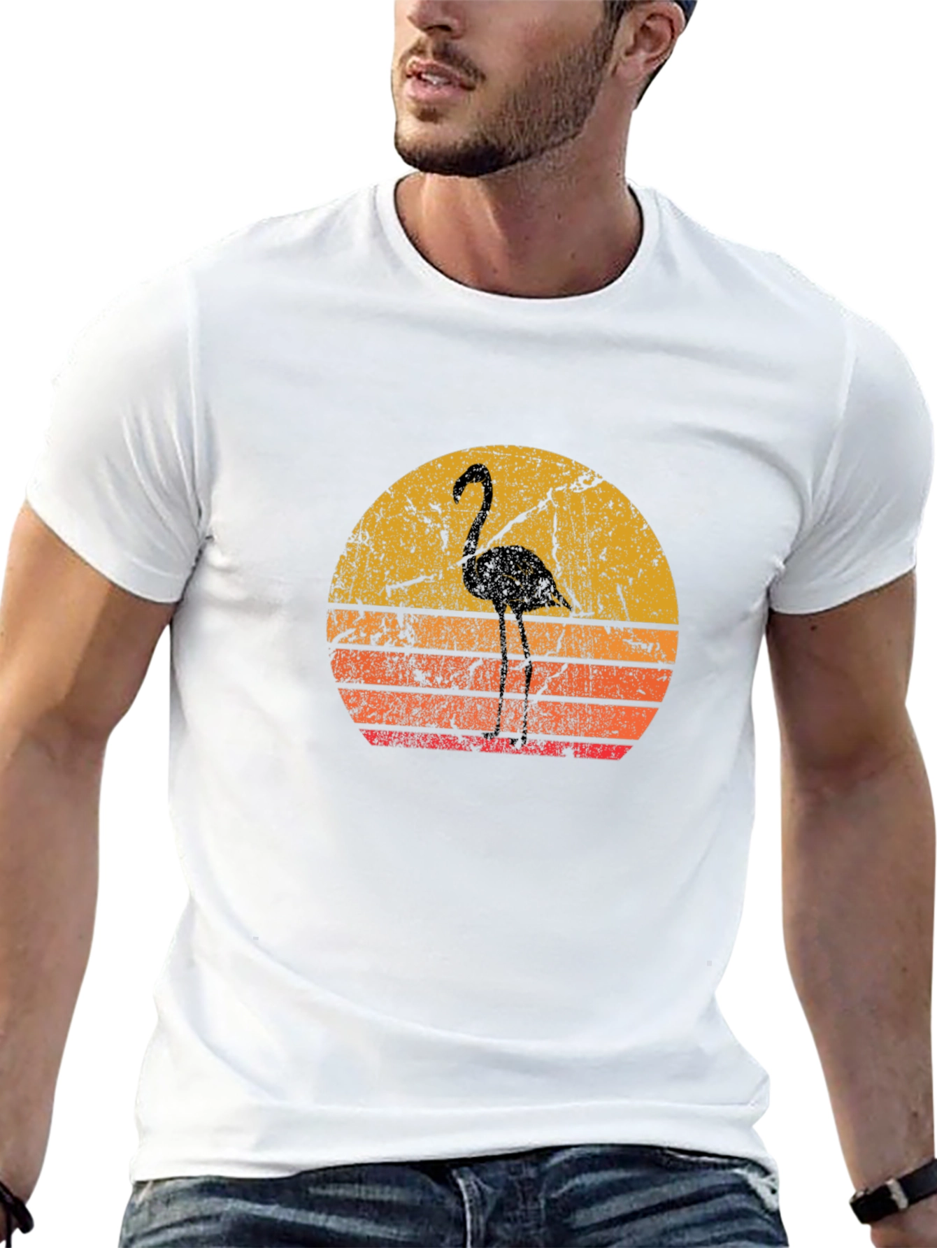 Retro Flamingo Sunset T-Shirt
