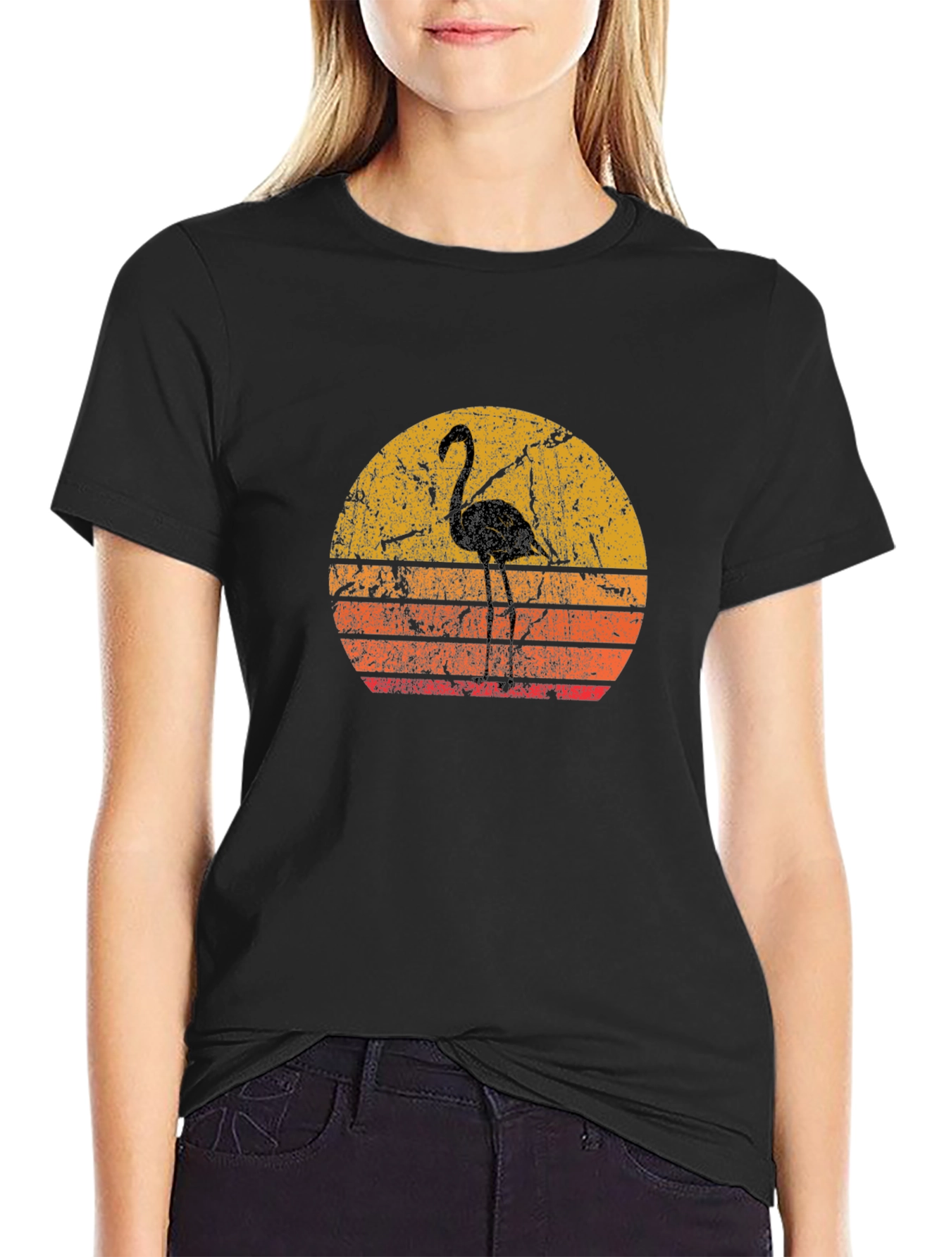 Retro Flamingo Sunset T-Shirt