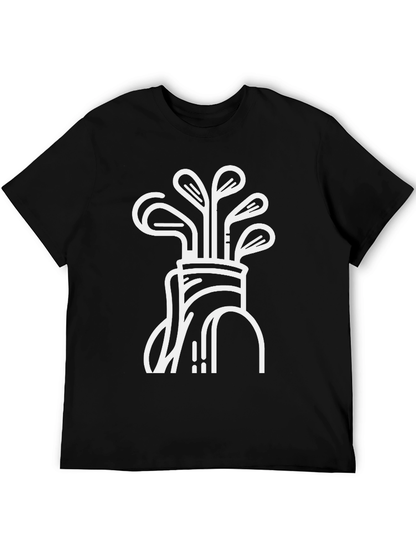 Golf Clubs Graphic Tee - Black Cotton Blend