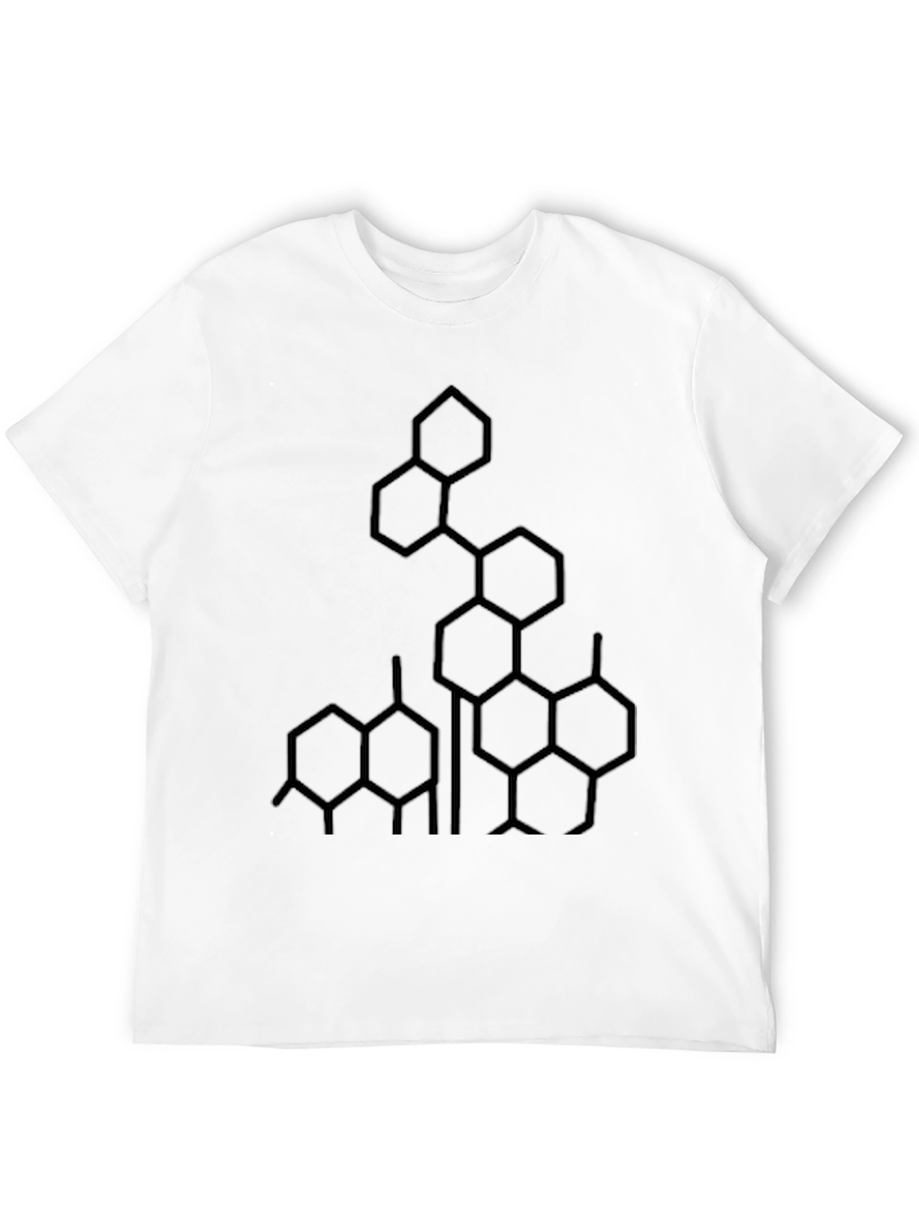 Geometric Hexagon Graphic Tee - Stylish Black Shirt