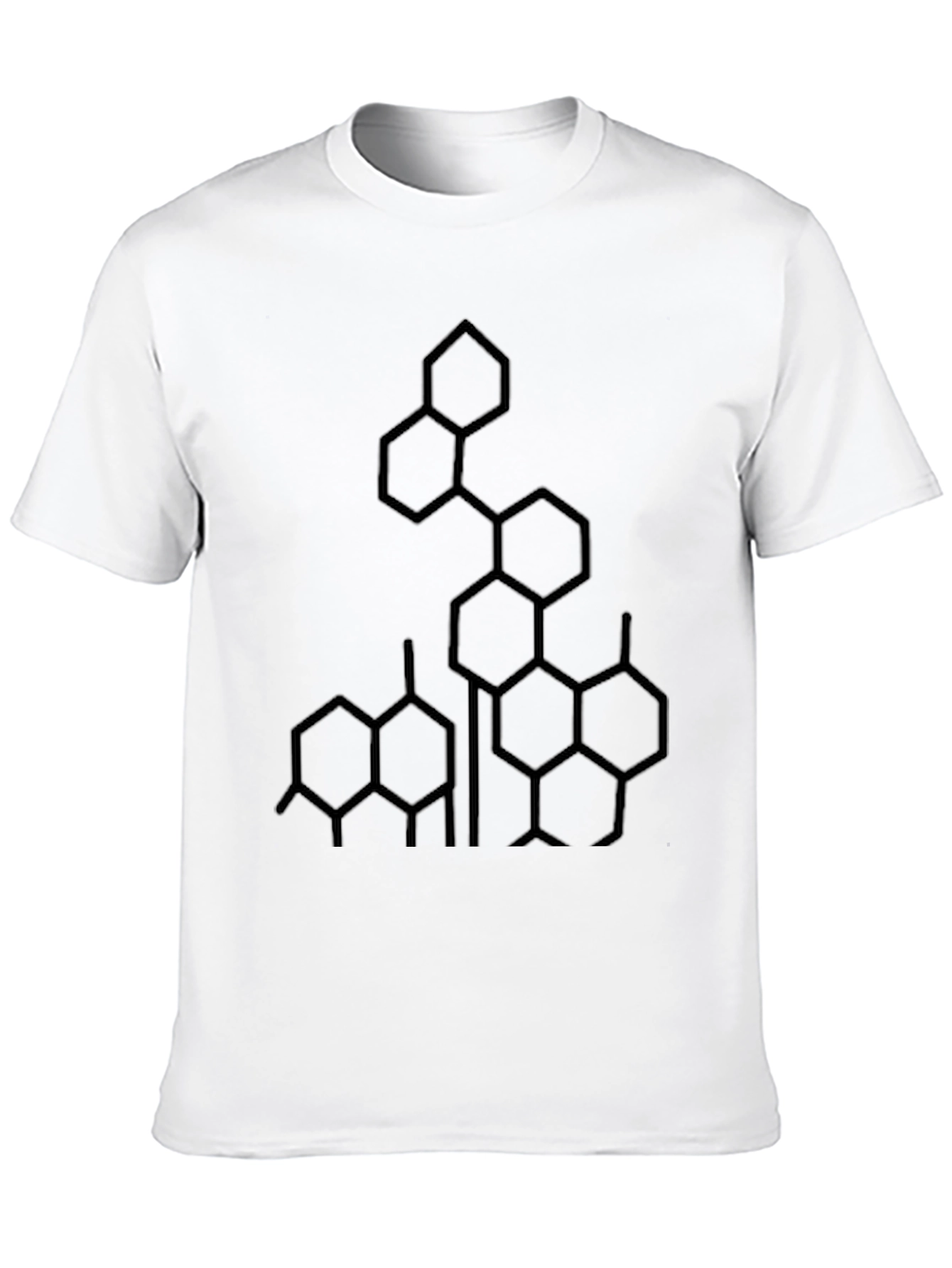 Geometric Hexagon Graphic Tee - Stylish Black Shirt