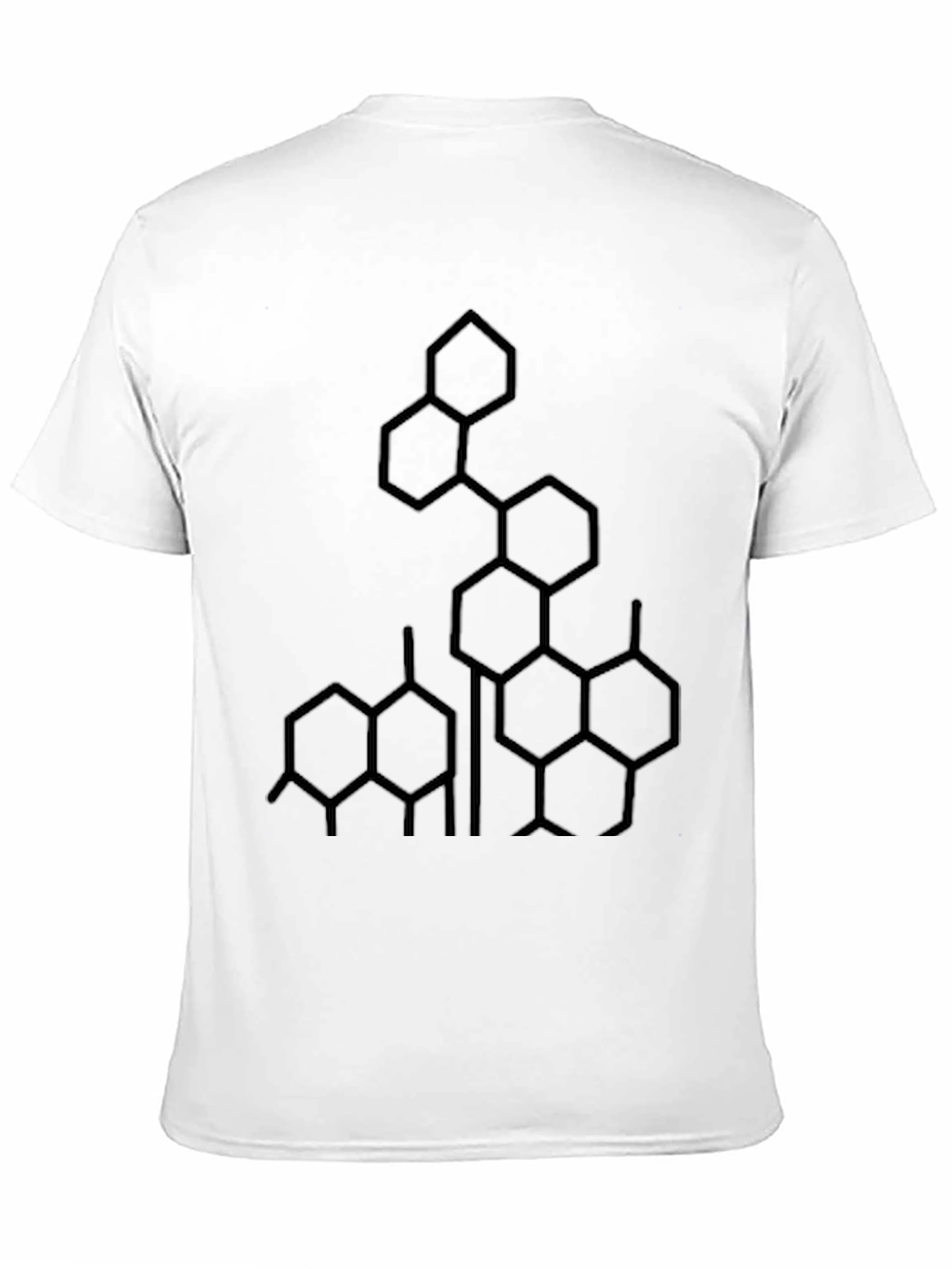Geometric Hexagon Graphic Tee - Stylish Black Shirt