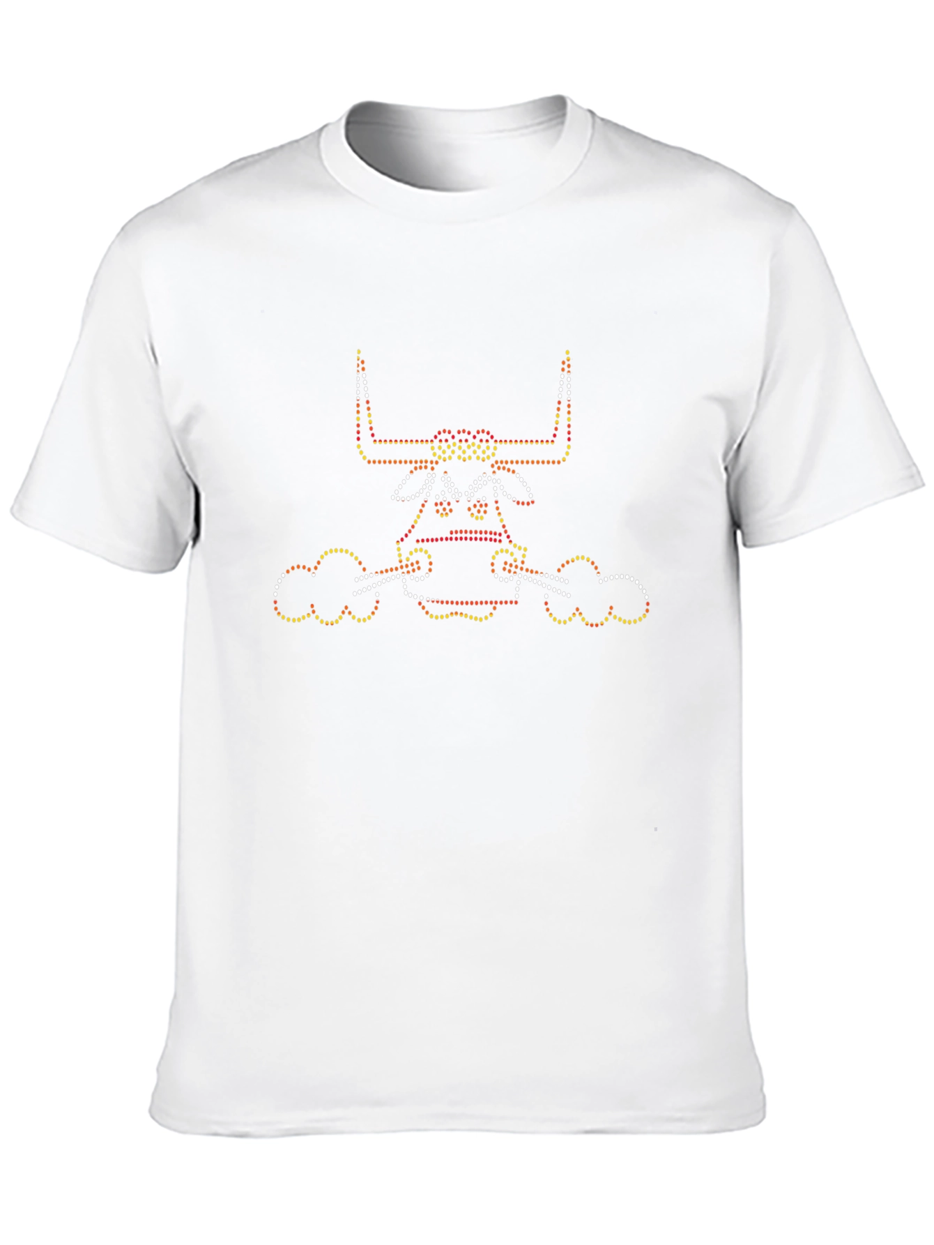 Black Tee with Rhinestone Bull Design