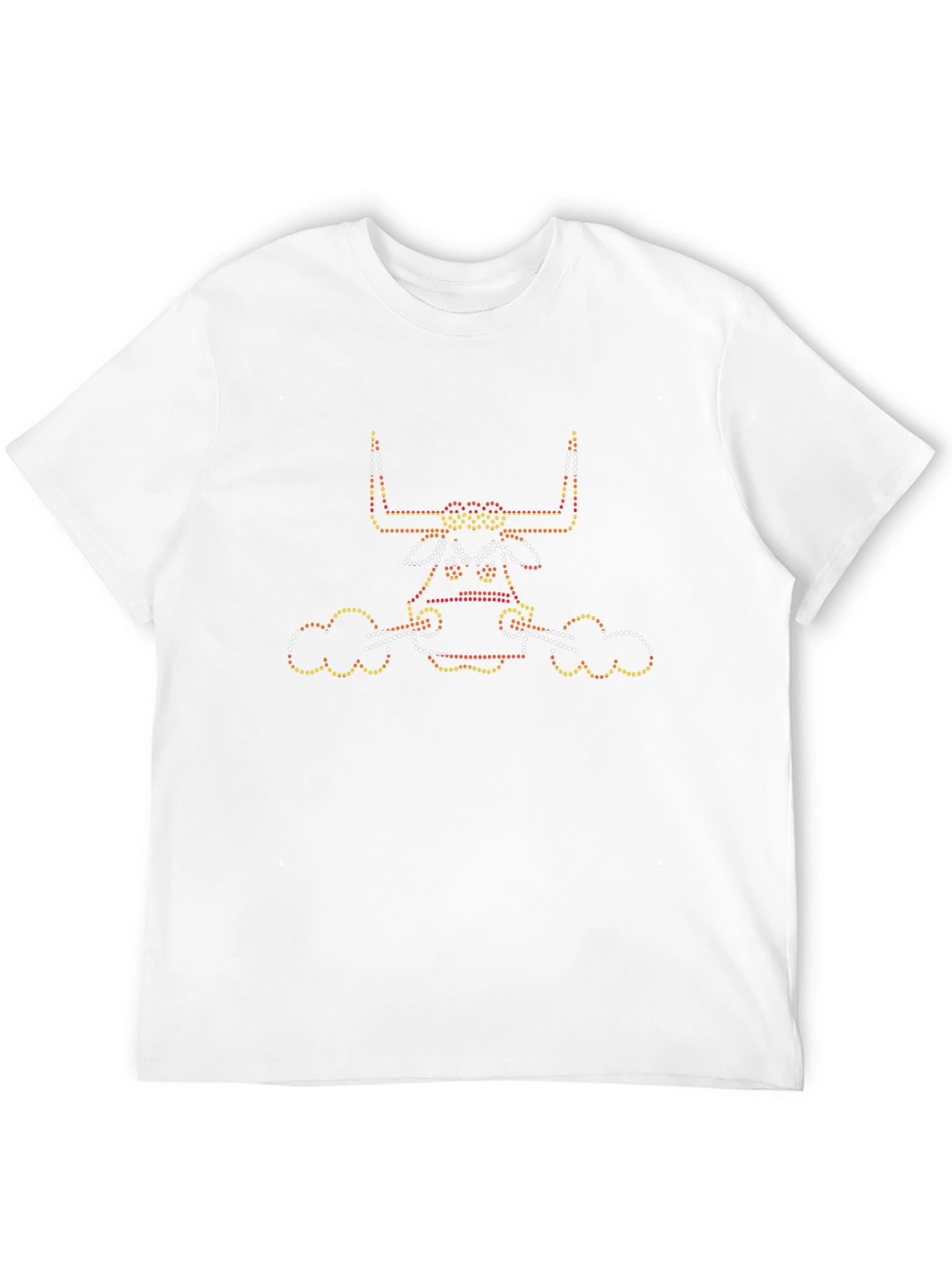 Black Tee with Rhinestone Bull Design