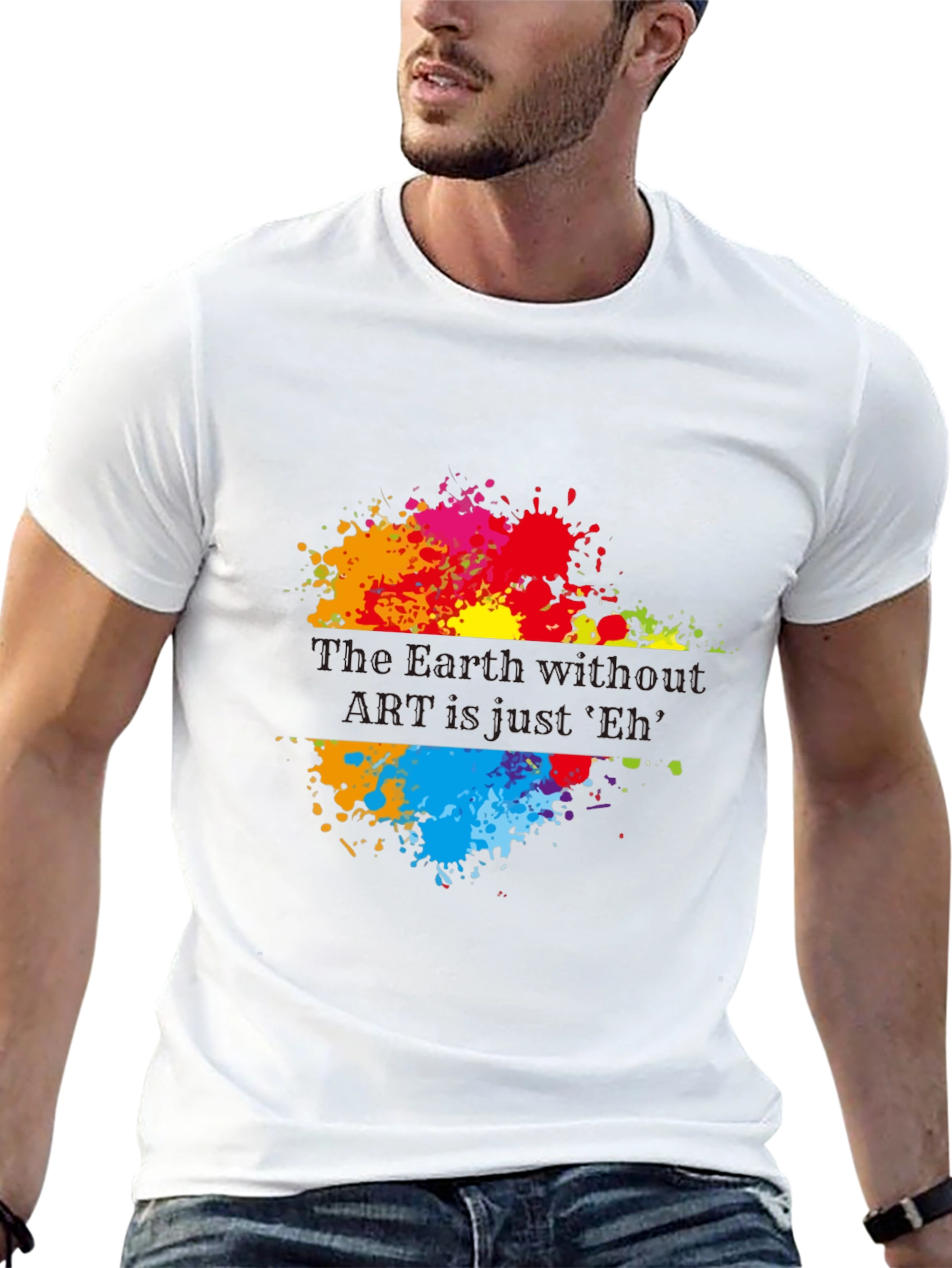 Art Lover Black T-Shirt: Earth Without Art