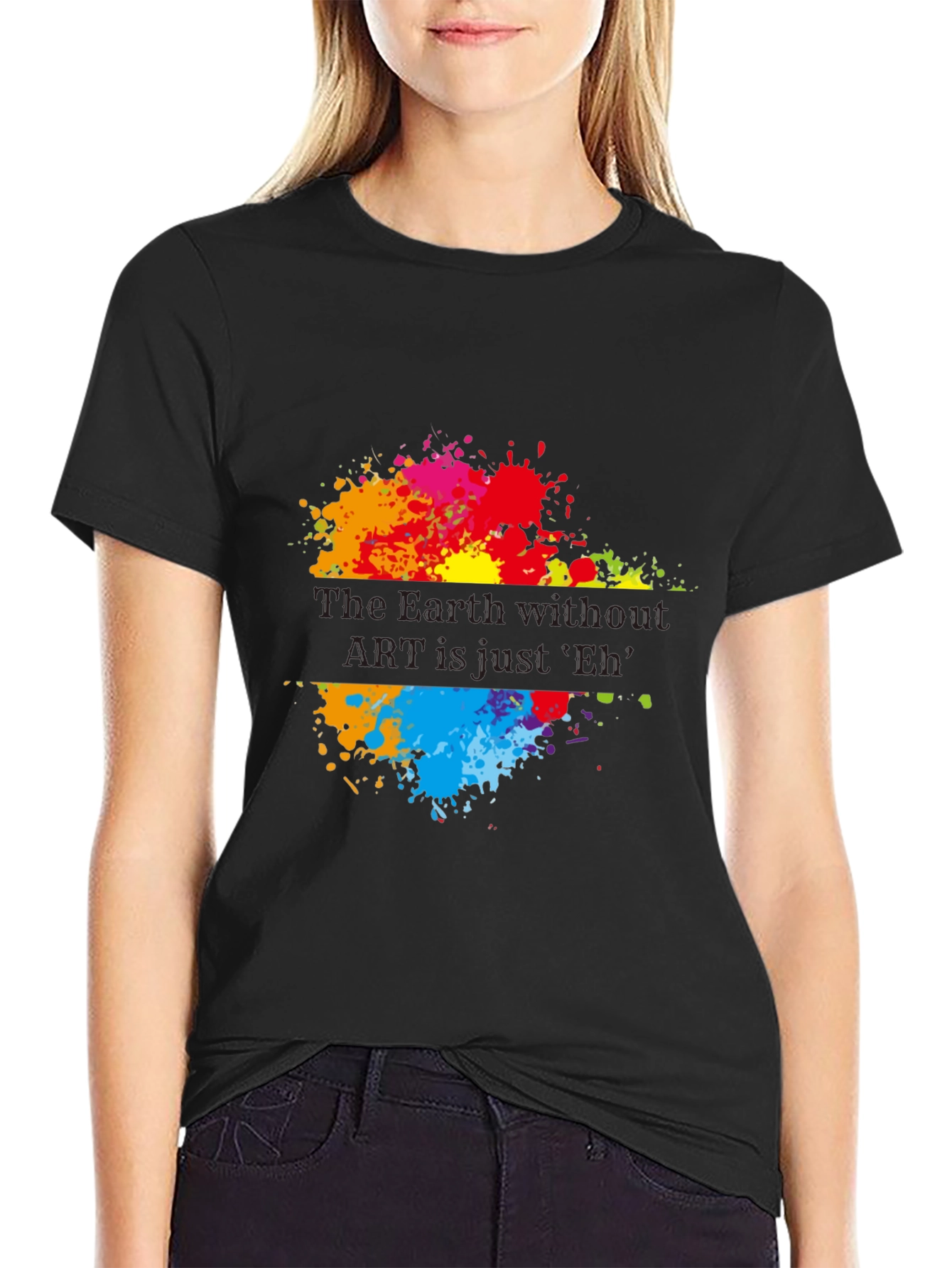 Art Lover Black T-Shirt: Earth Without Art