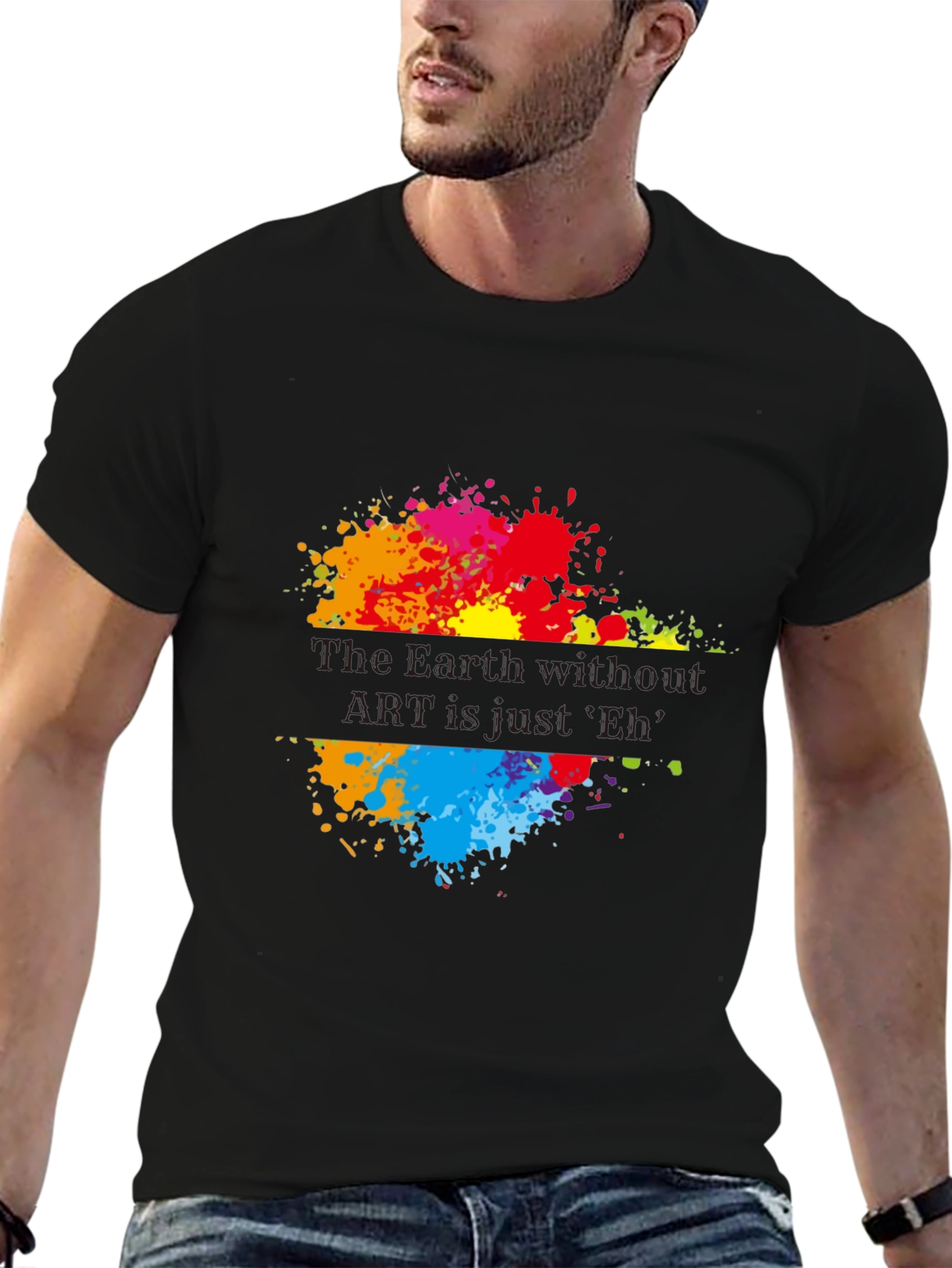 Art Lover Black T-Shirt: Earth Without Art