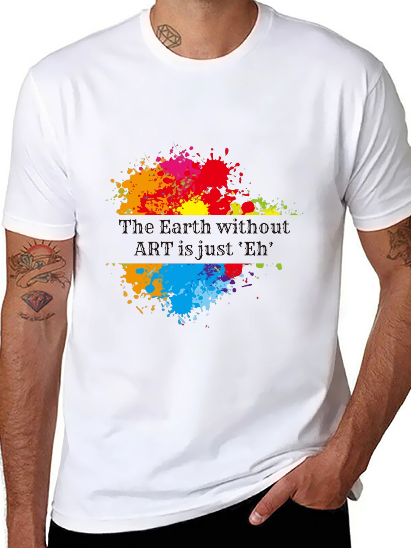 Art Lover Black T-Shirt: Earth Without Art
