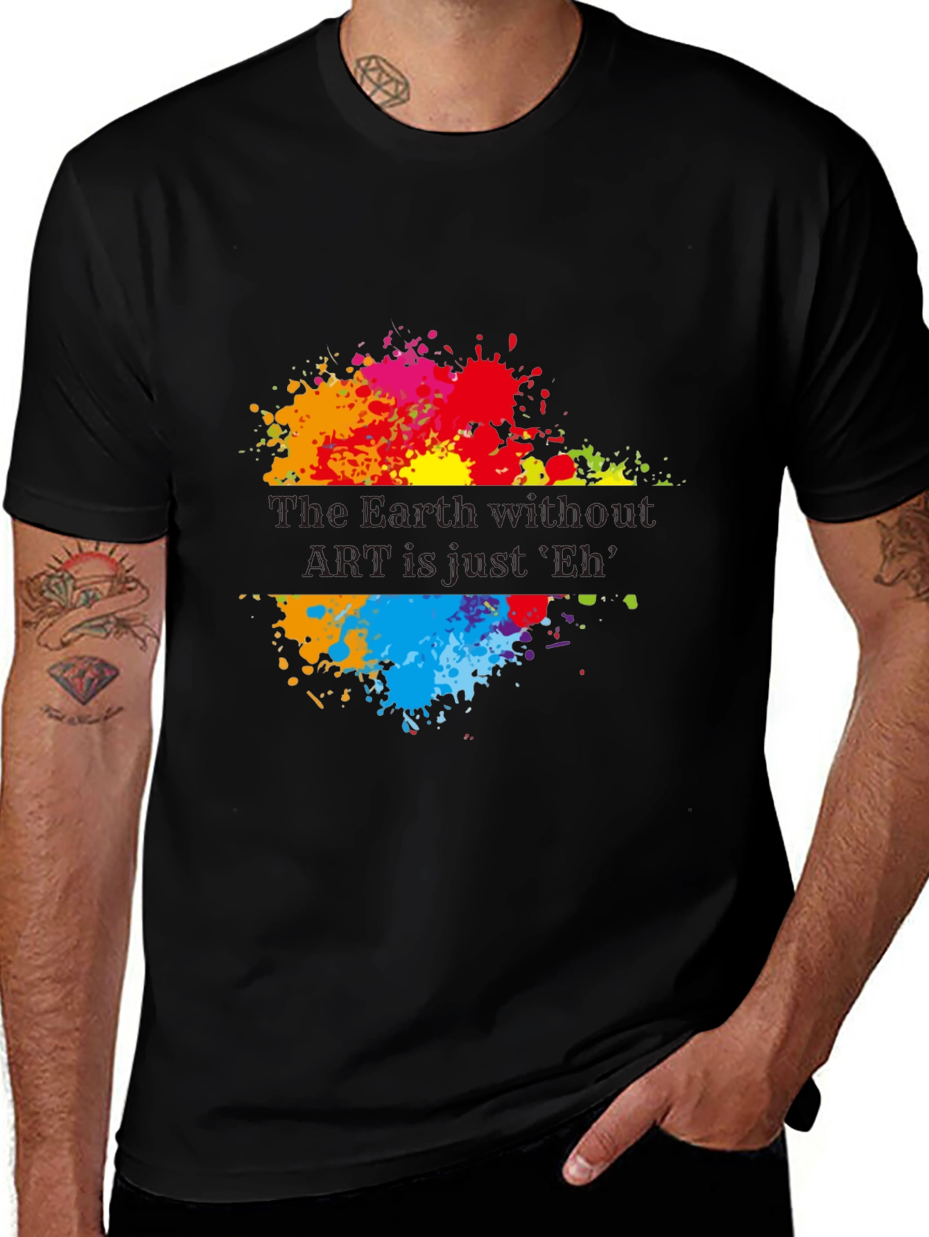 Art Lover Black T-Shirt: Earth Without Art