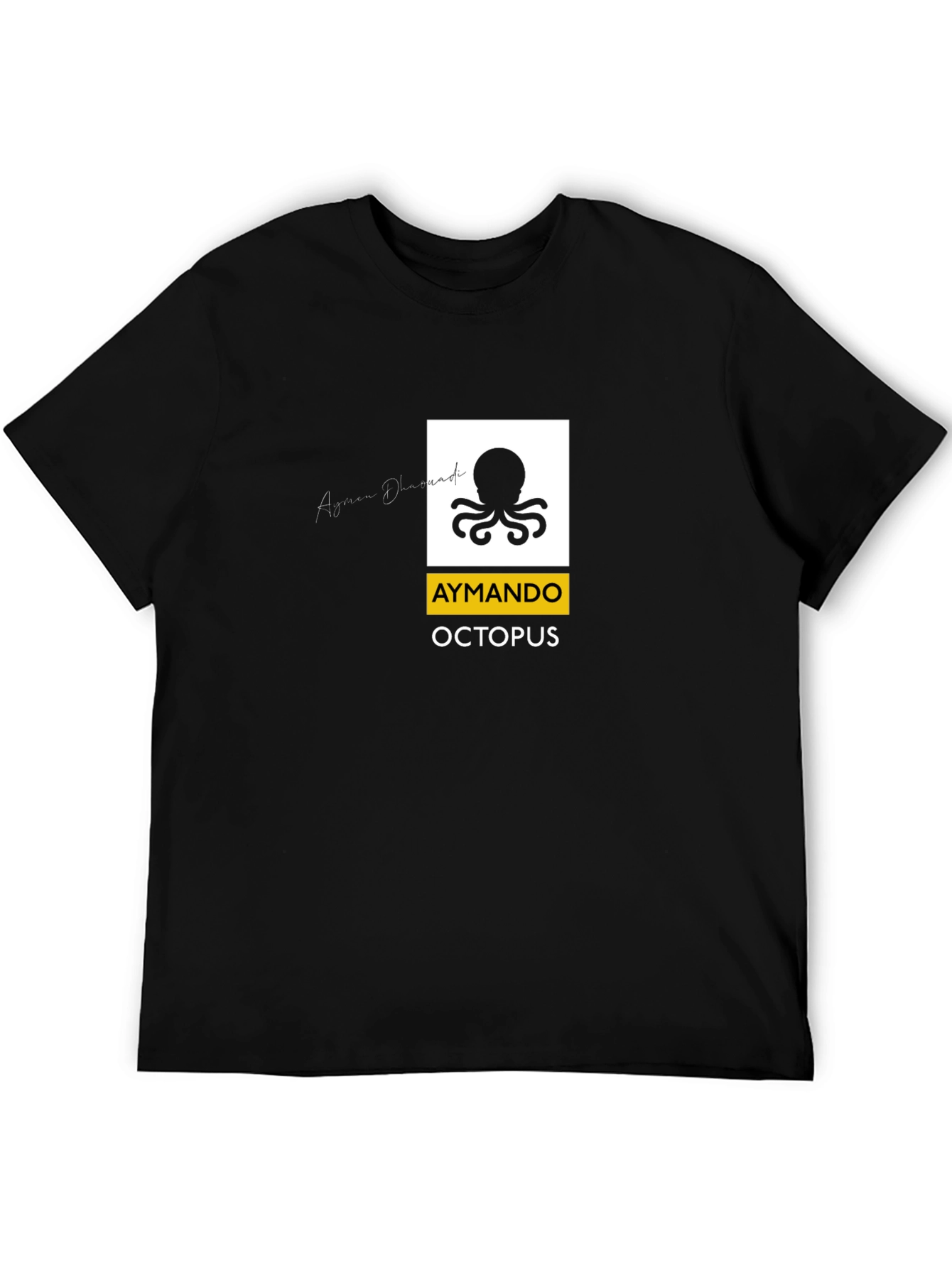 Aymando Octopus Graphic T-Shirt - Black