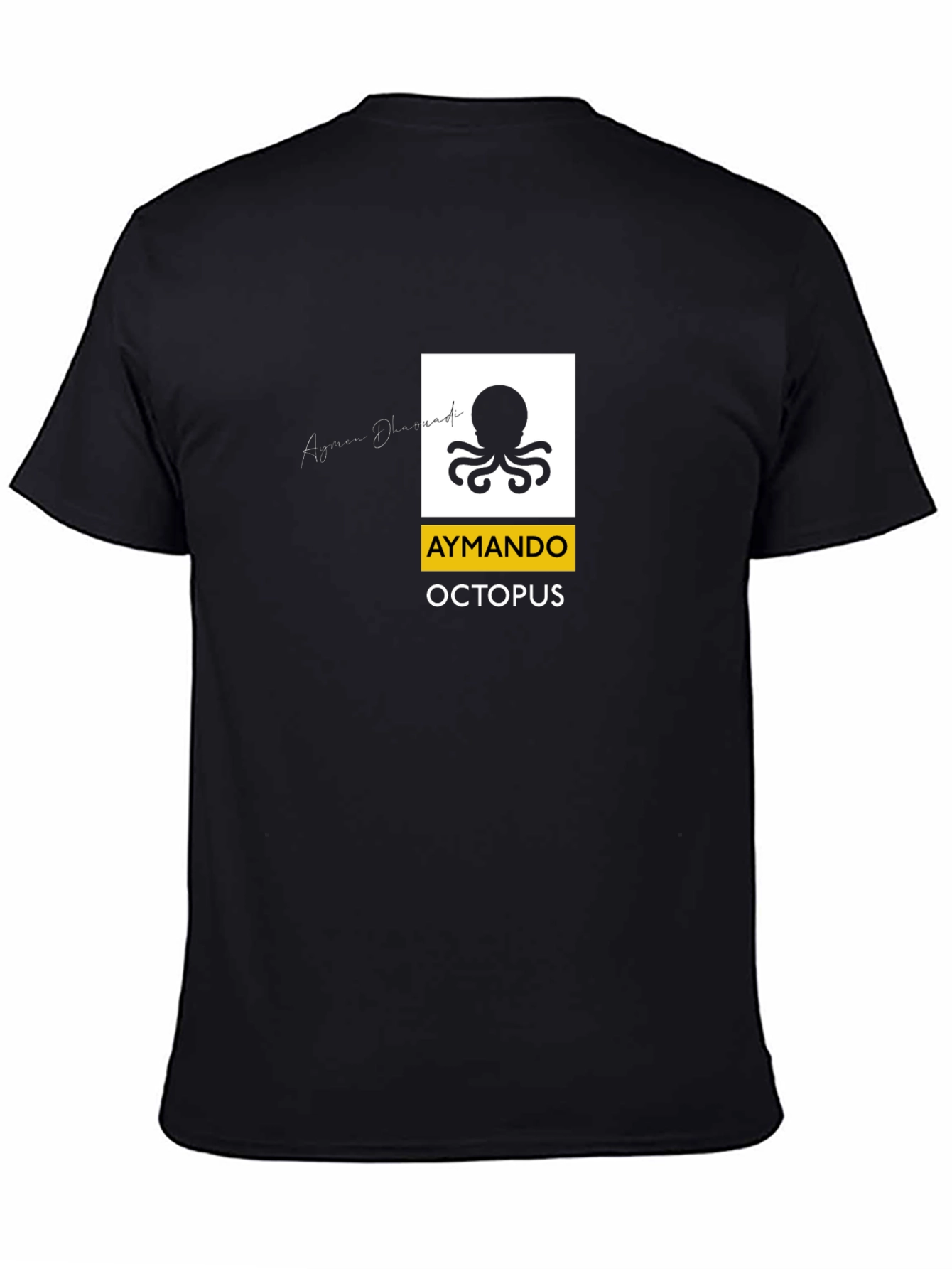 Aymando Octopus Graphic T-Shirt - Black