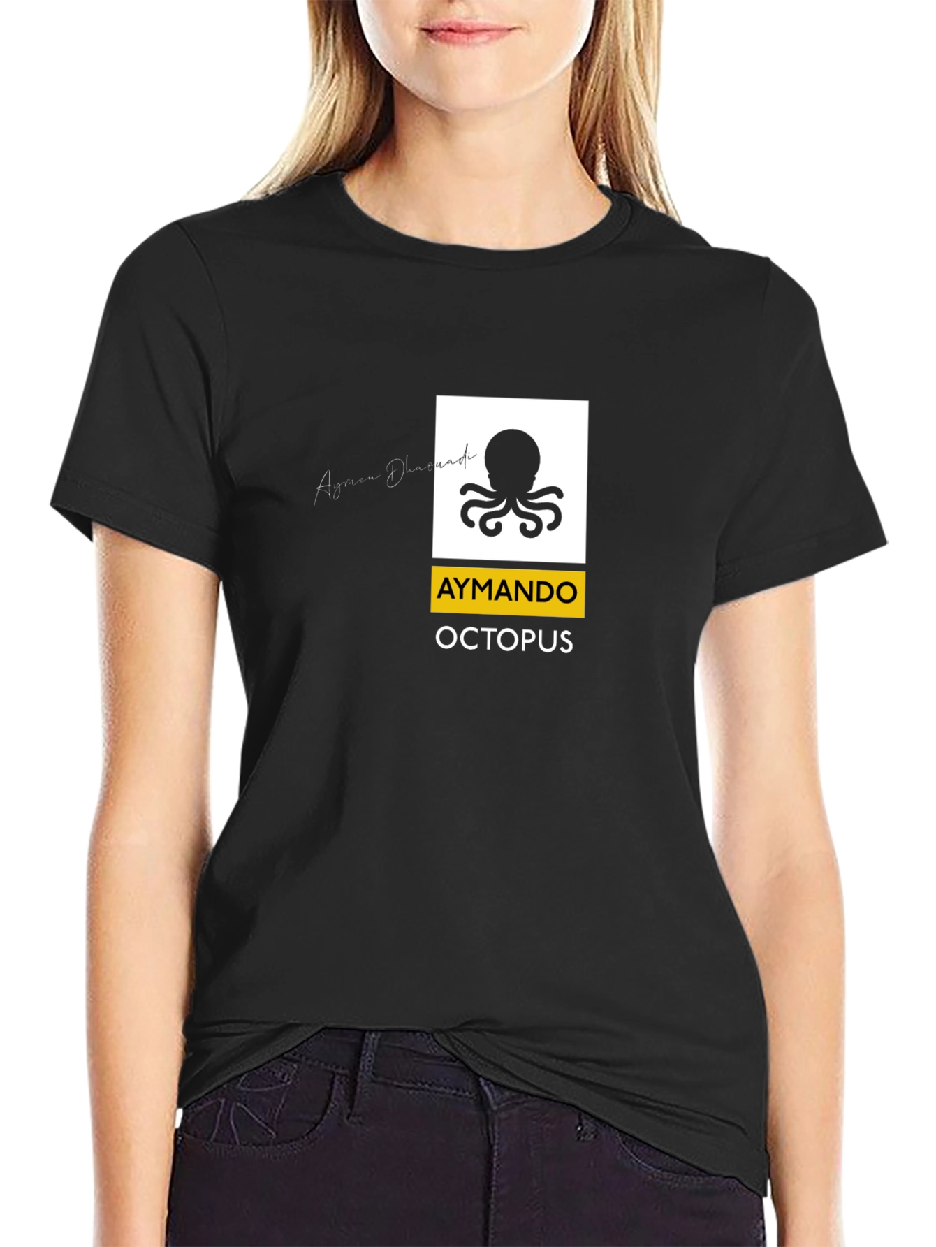 Aymando Octopus Graphic T-Shirt - Black