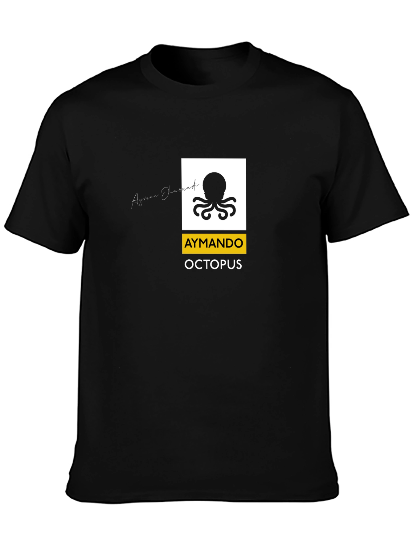 Aymando Octopus Graphic T-Shirt - Black