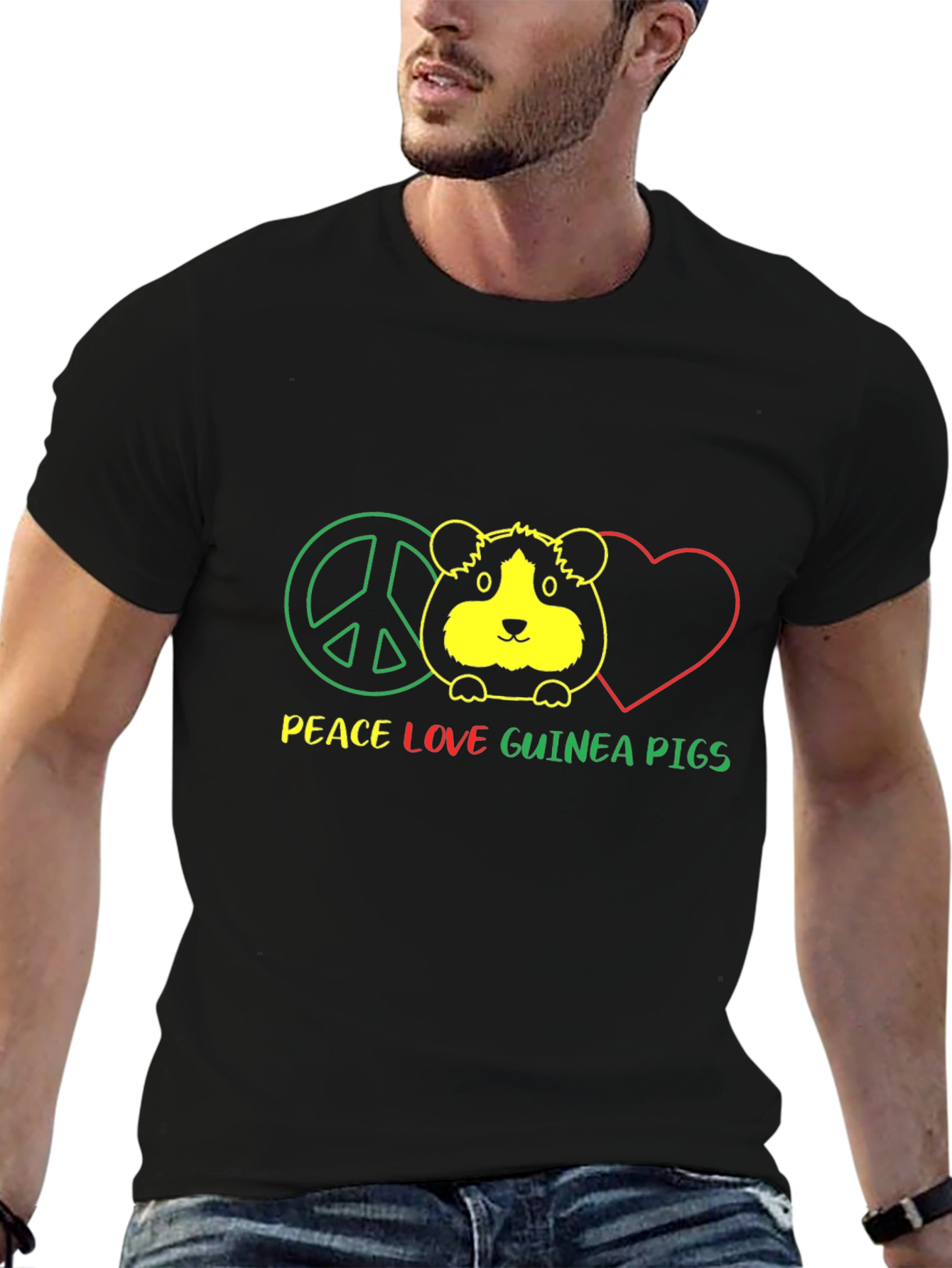 Peace Love Guinea Pigs Graphic T-Shirt