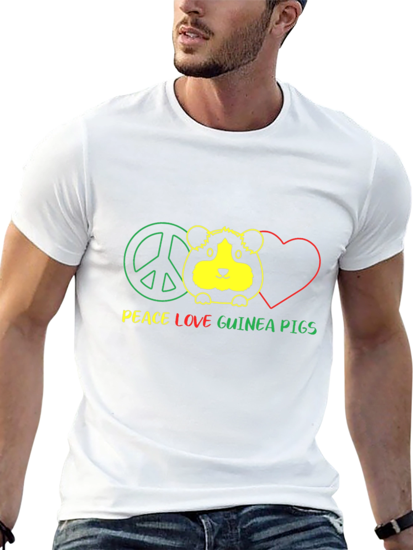 Peace Love Guinea Pigs Graphic T-Shirt