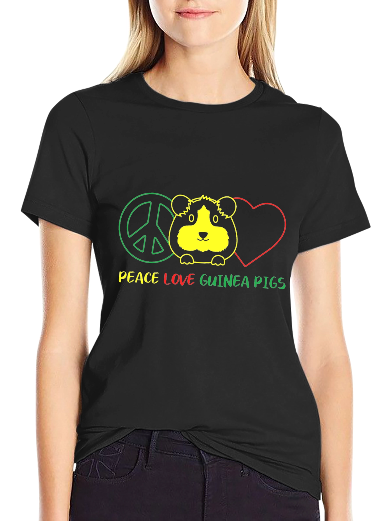 Peace Love Guinea Pigs Graphic T-Shirt
