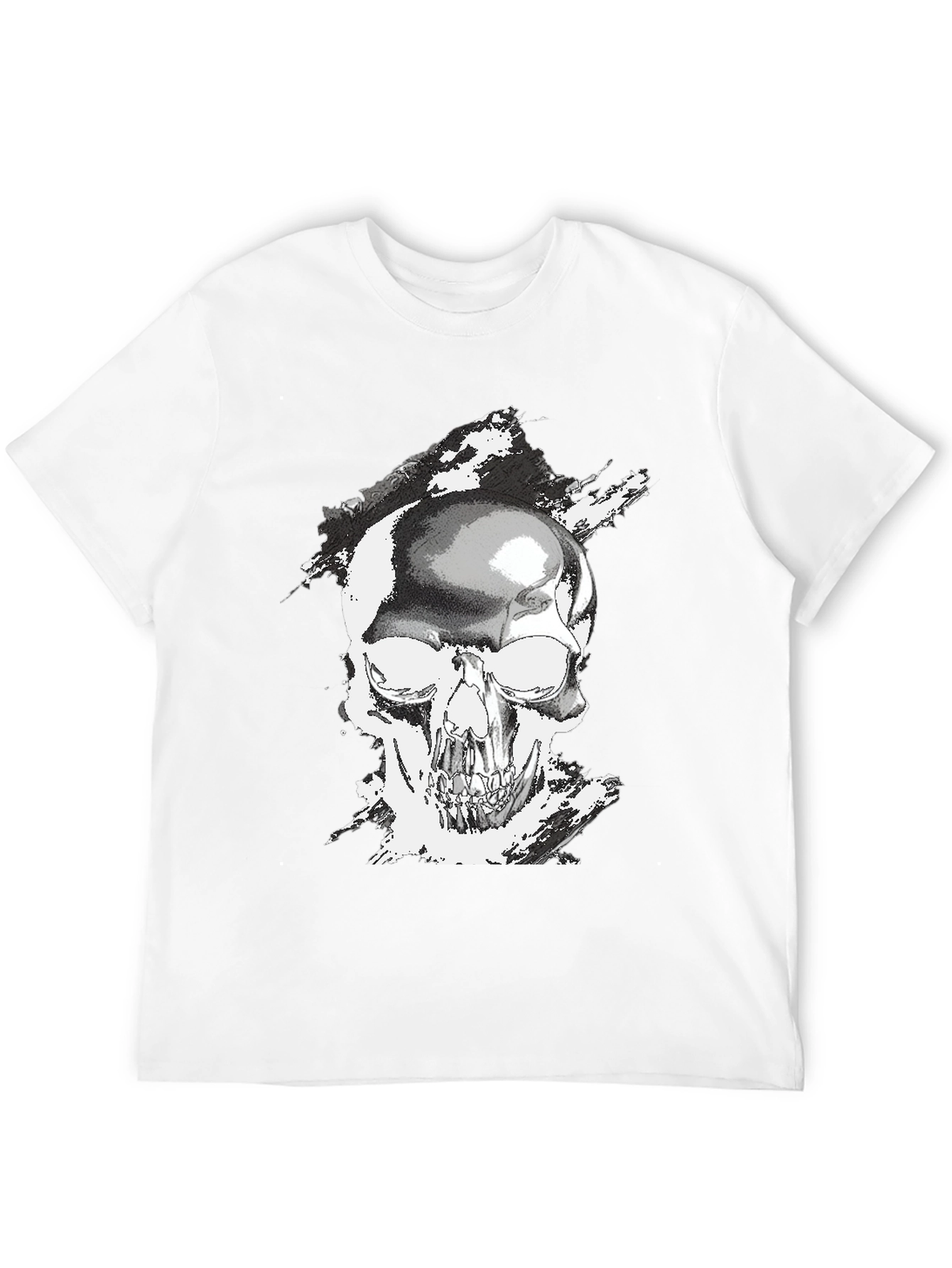 Skull Graphic Tee - Black Casual T-Shirt