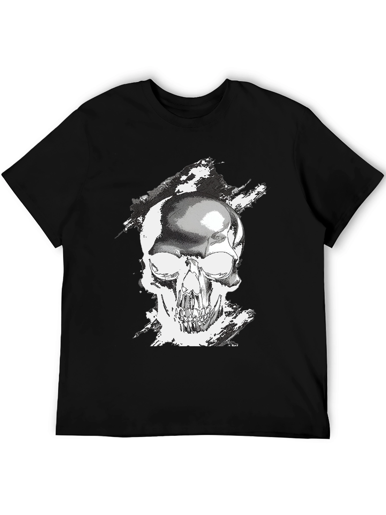 Skull Graphic Tee - Black Casual T-Shirt