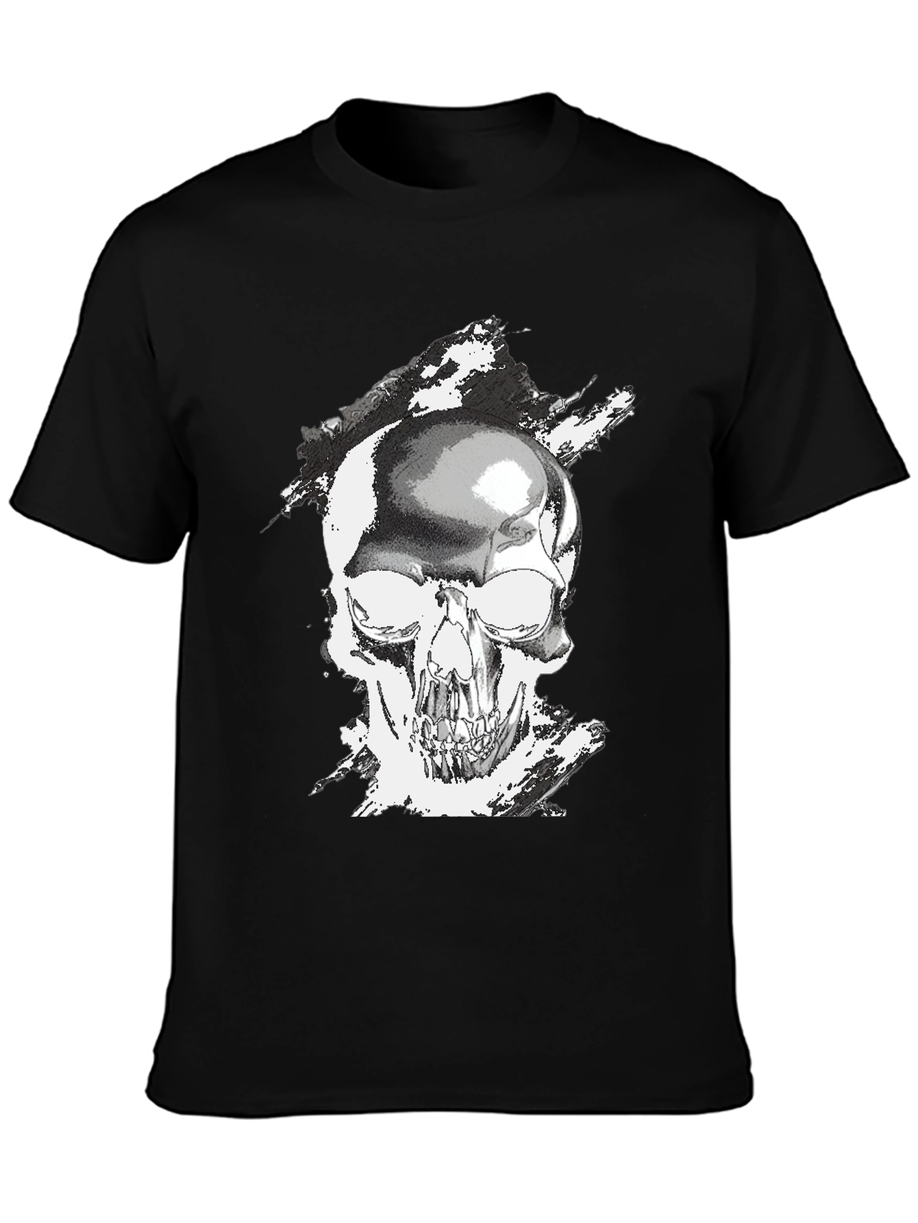 Skull Graphic Tee - Black Casual T-Shirt
