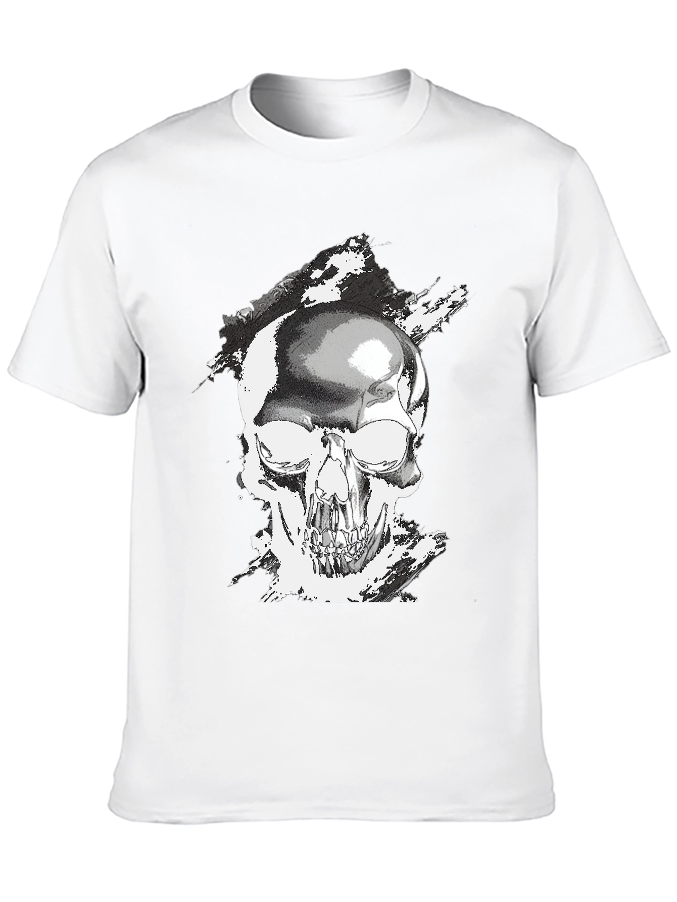 Skull Graphic Tee - Black Casual T-Shirt