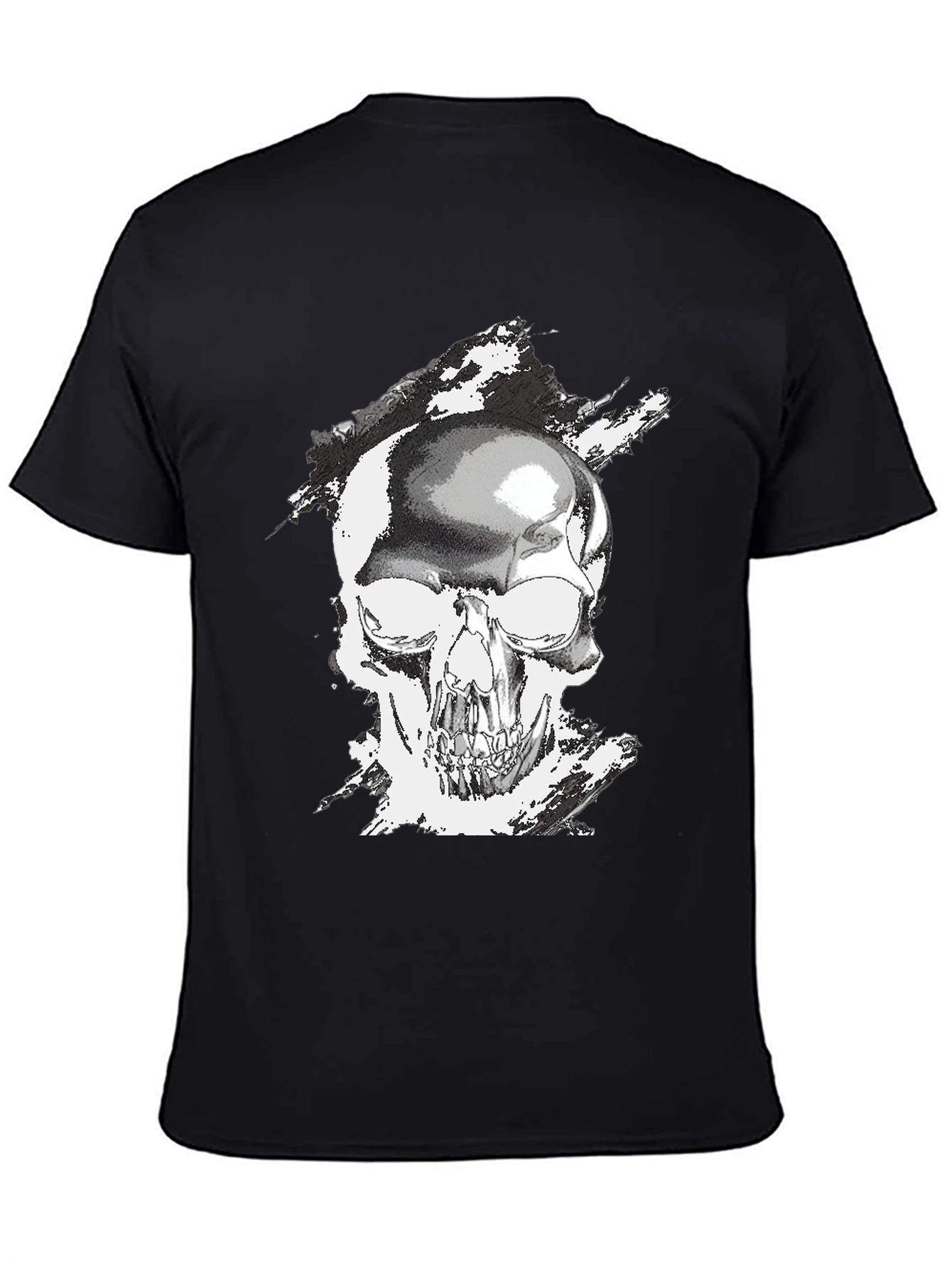 Skull Graphic Tee - Black Casual T-Shirt