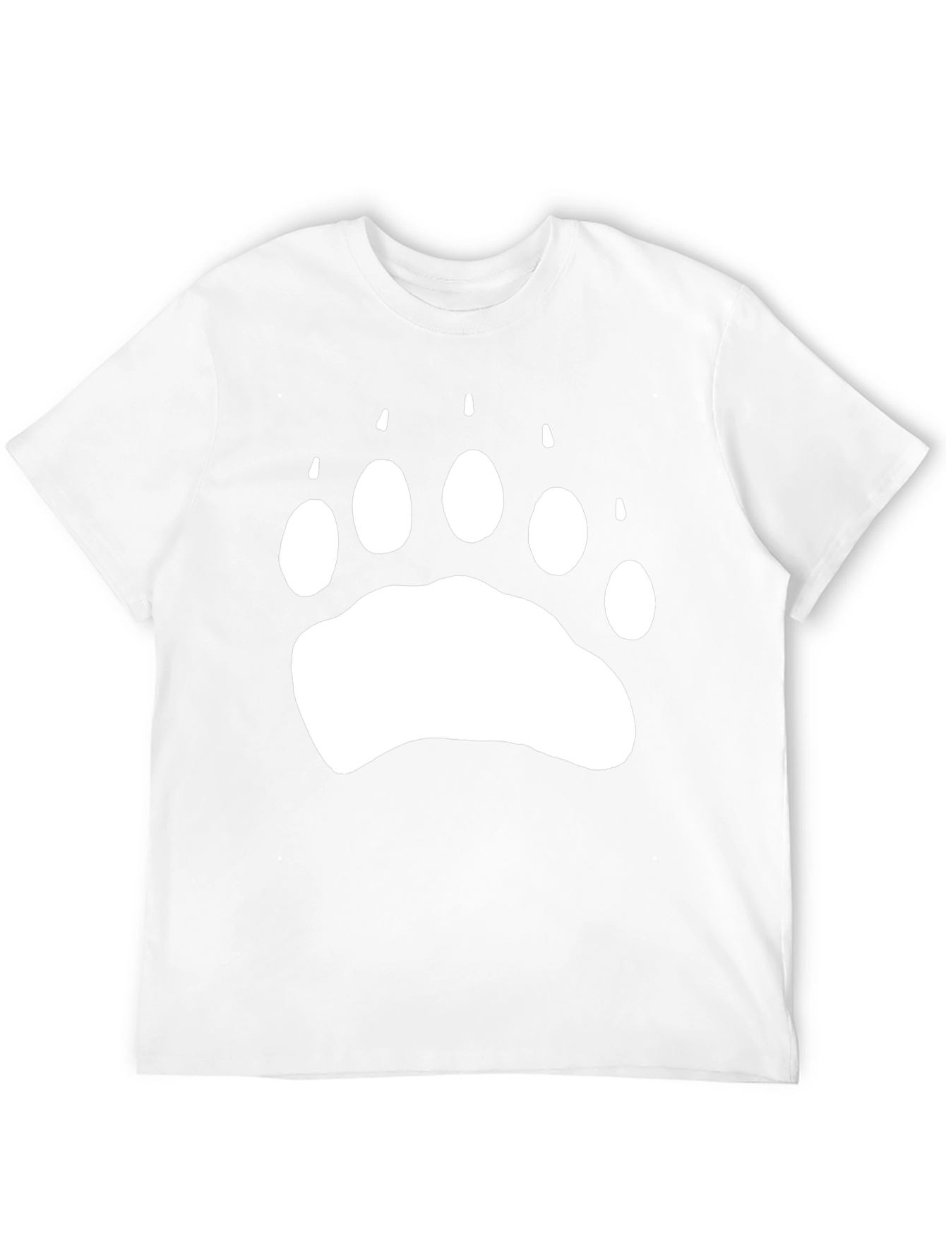 Bear Paw Print Graphic T-Shirt - Casual Black Tee