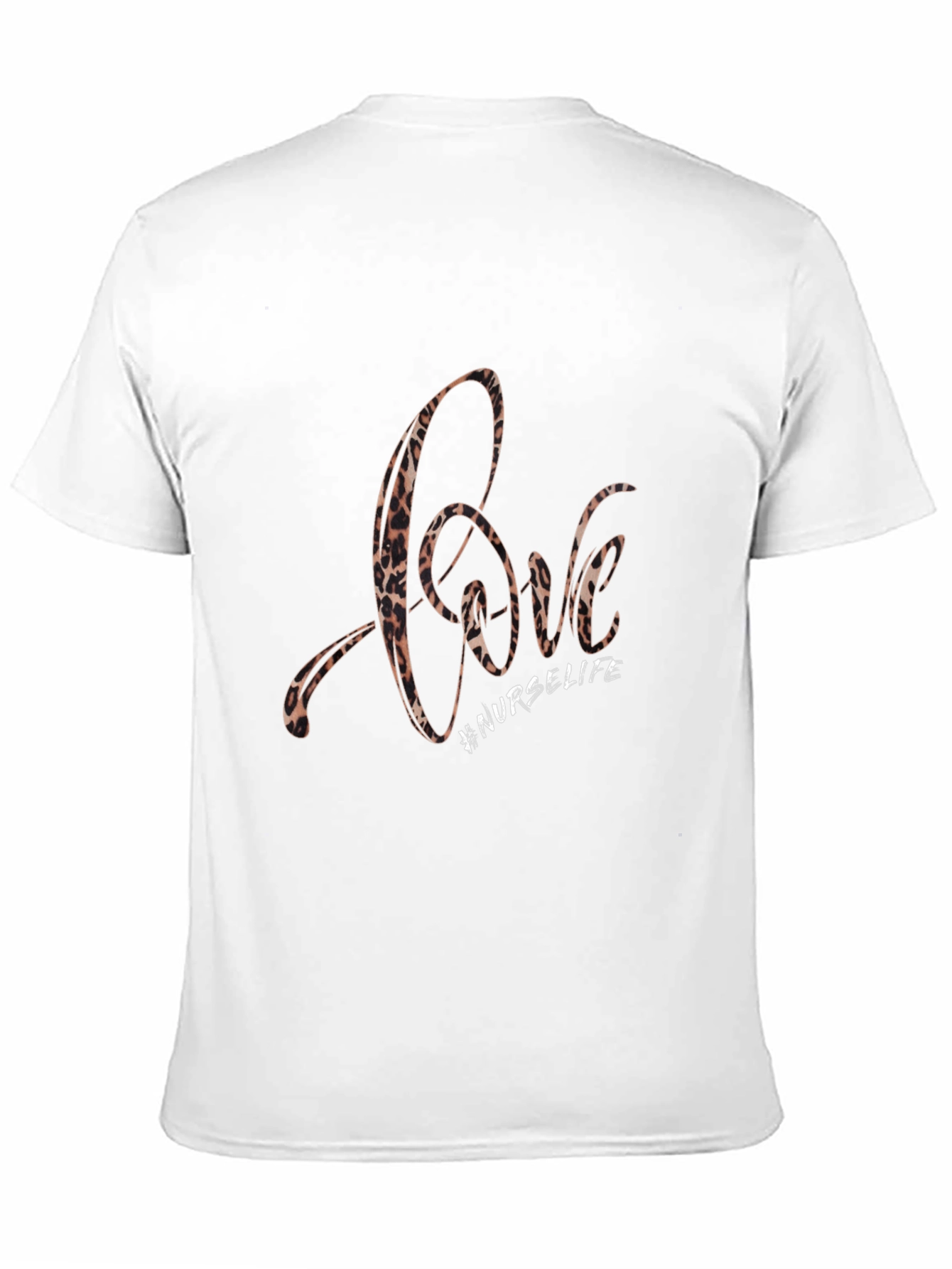 Love #NurseLife Leopard Print Black T-Shirt