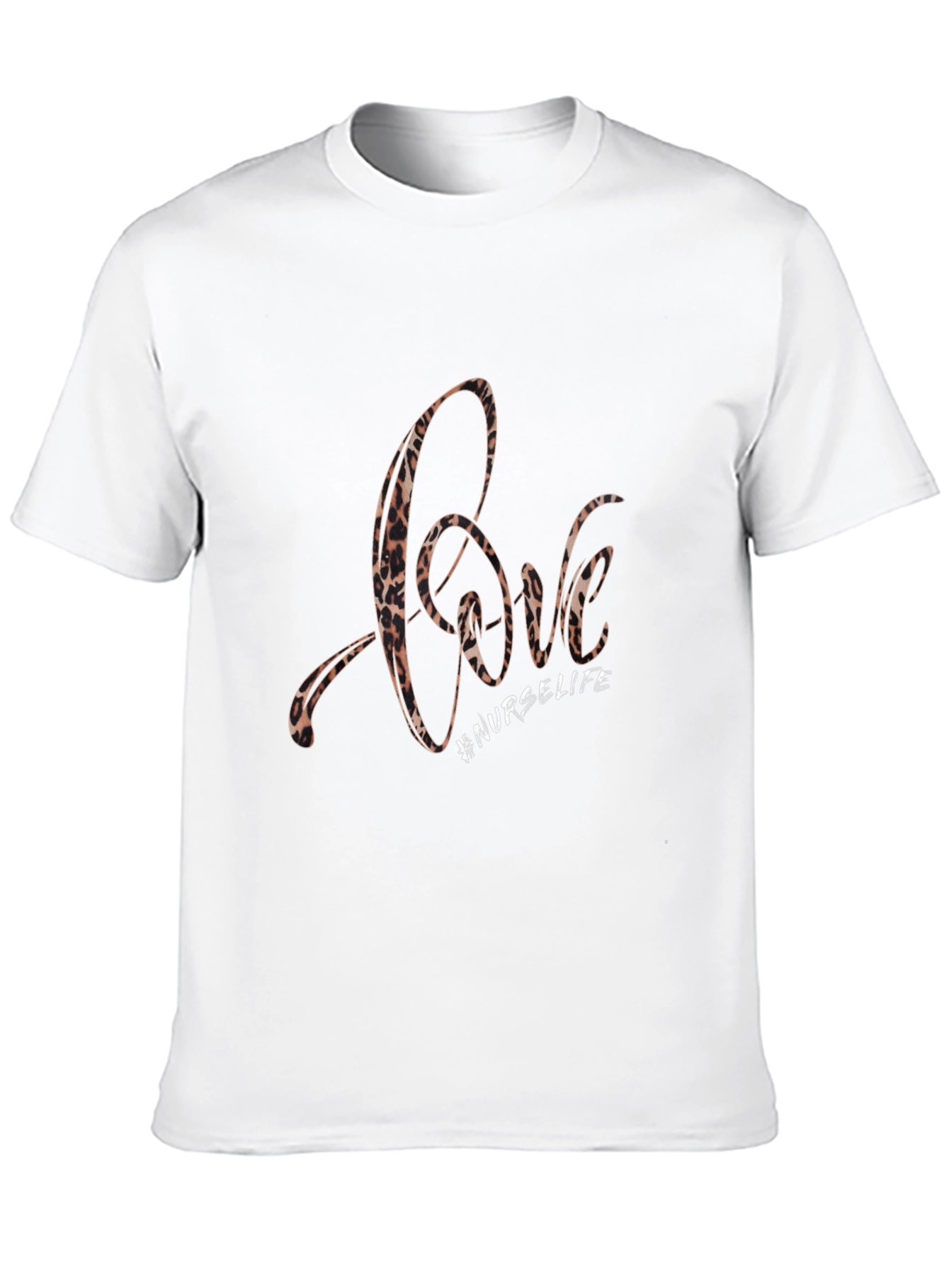 Love #NurseLife Leopard Print Black T-Shirt