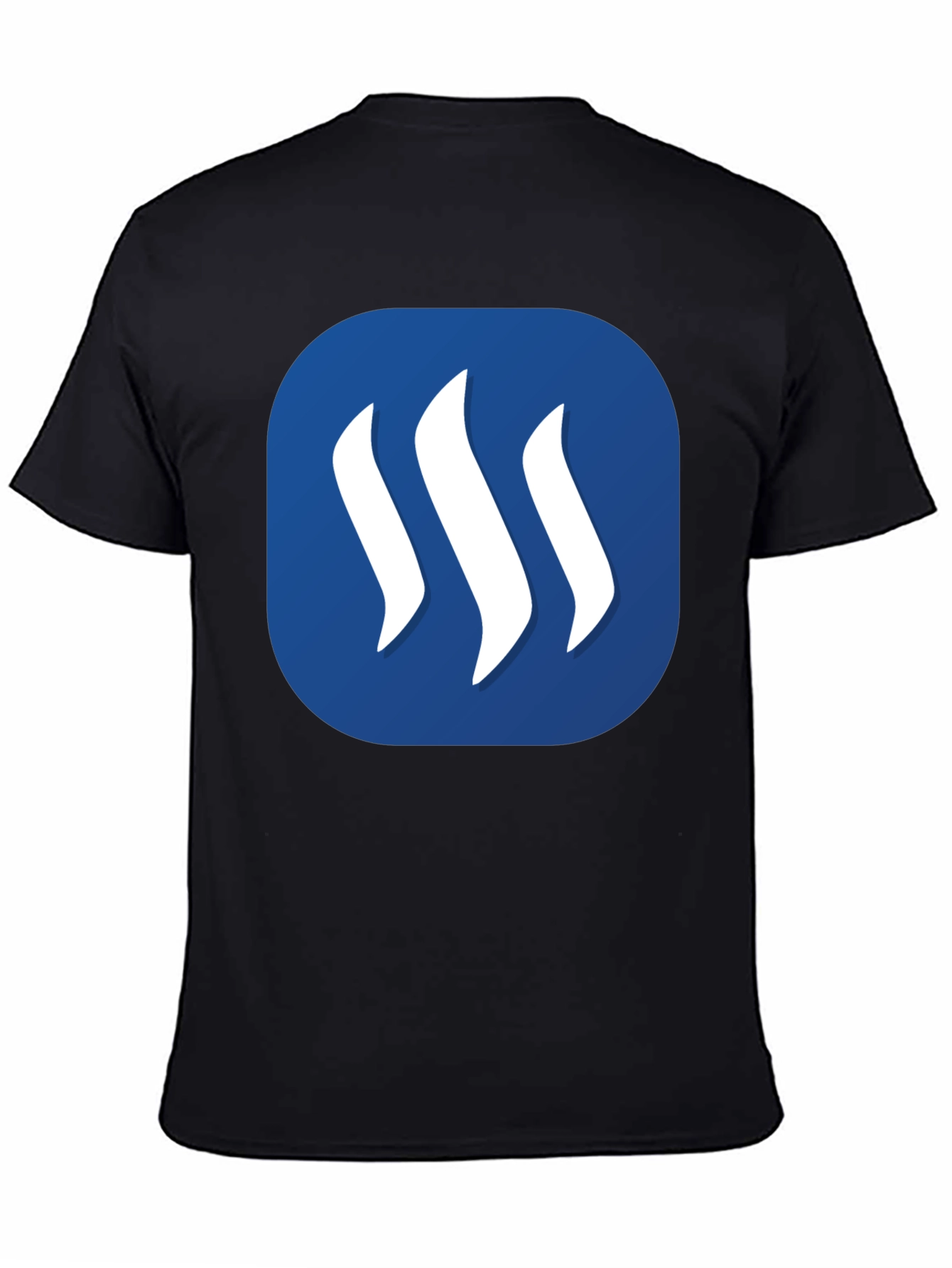Steam Logo Graphic Print Black T-Shirt
