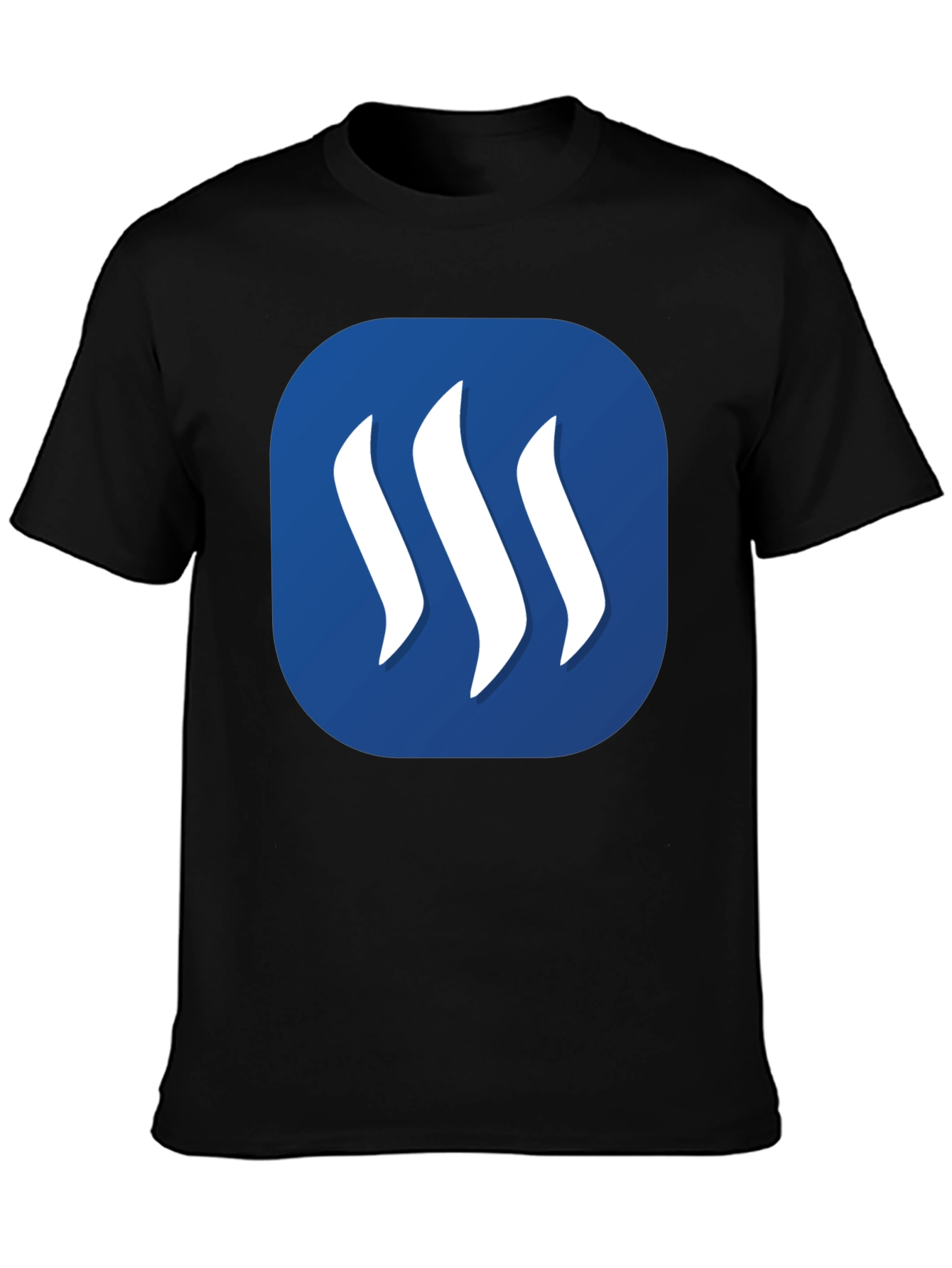 Steam Logo Graphic Print Black T-Shirt
