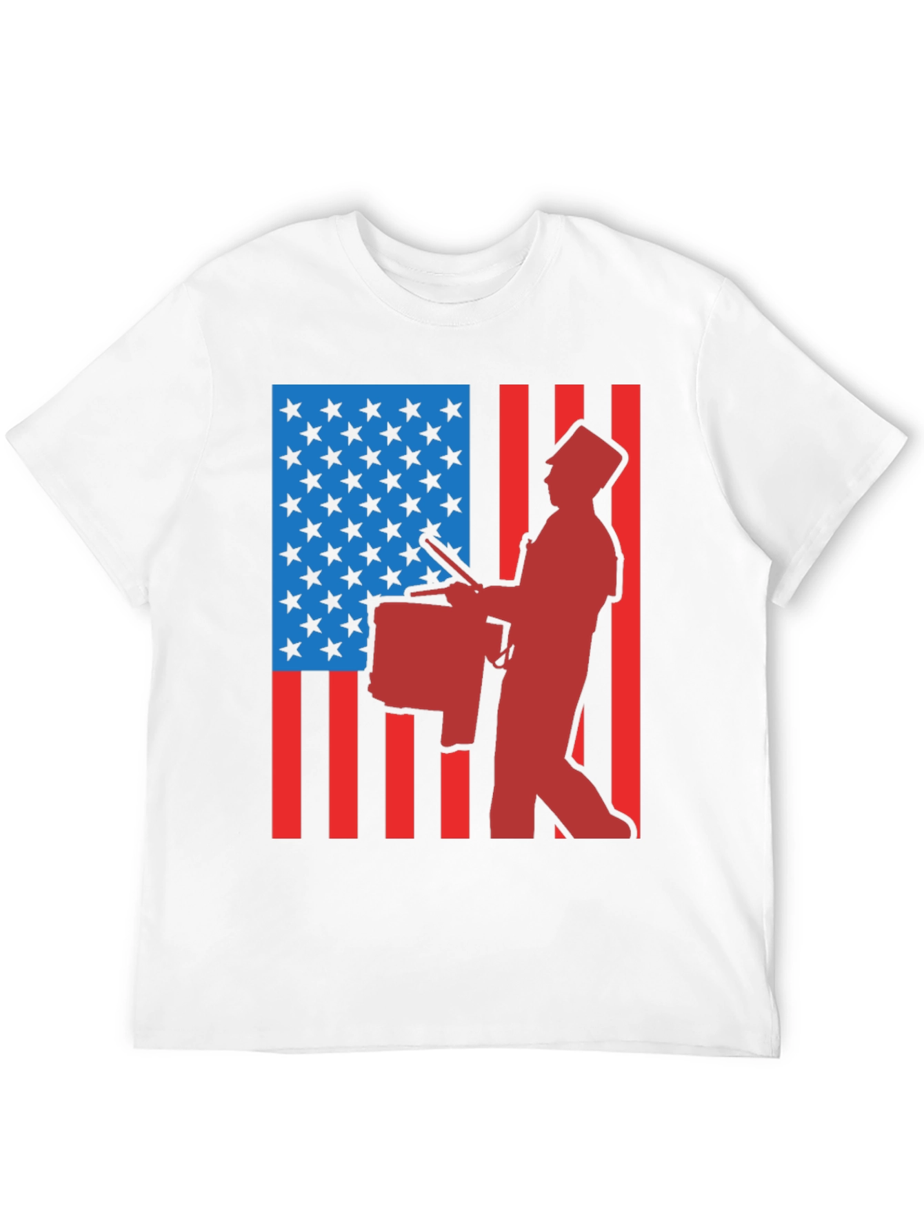 Patriotic Drummer T-Shirt - USA Flag Graphic Tee