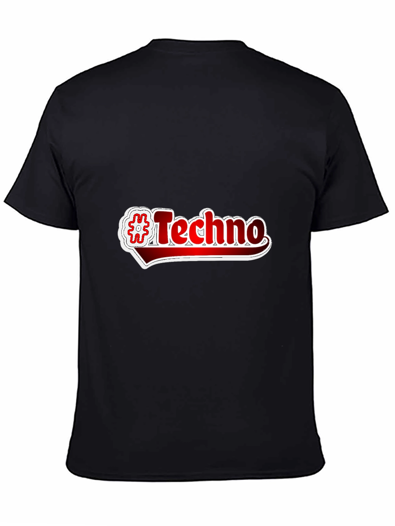 #Techno Graphic Print Black T-Shirt