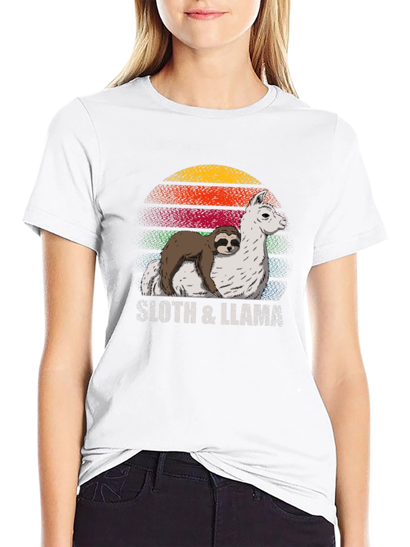 Sloth & Llama Graphic Tee - Cool Comfort