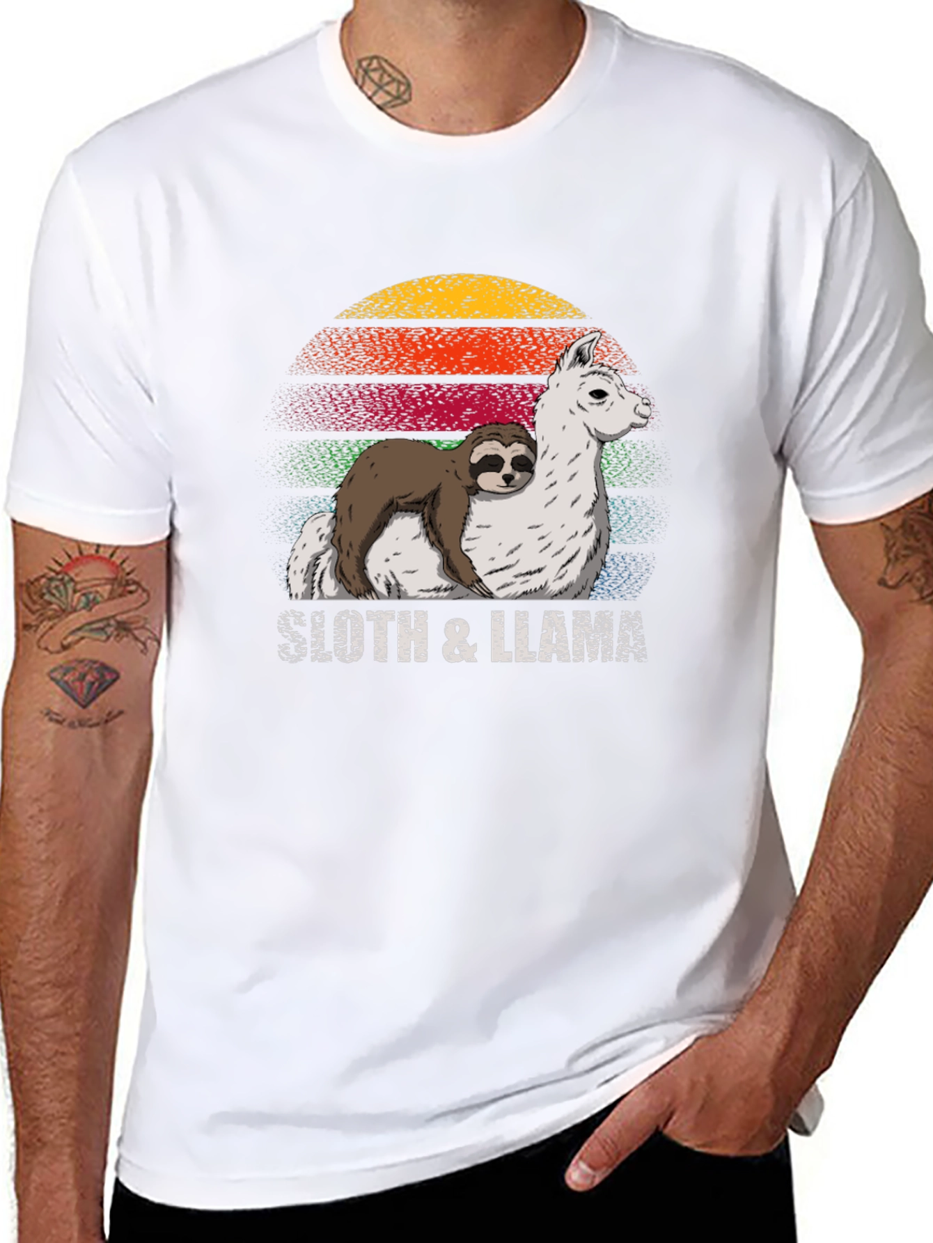 Sloth & Llama Graphic Tee - Cool Comfort