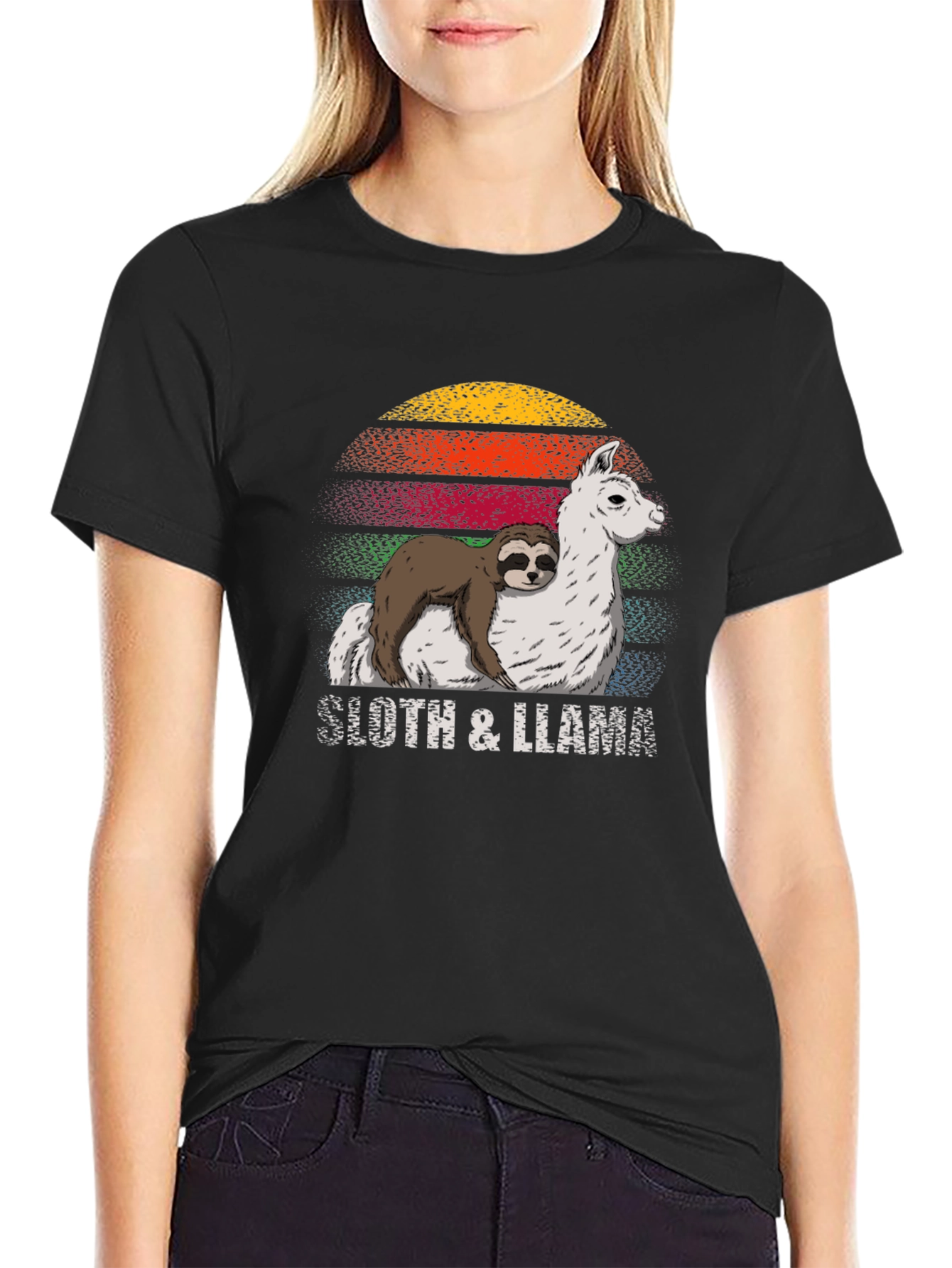 Sloth & Llama Graphic Tee - Cool Comfort