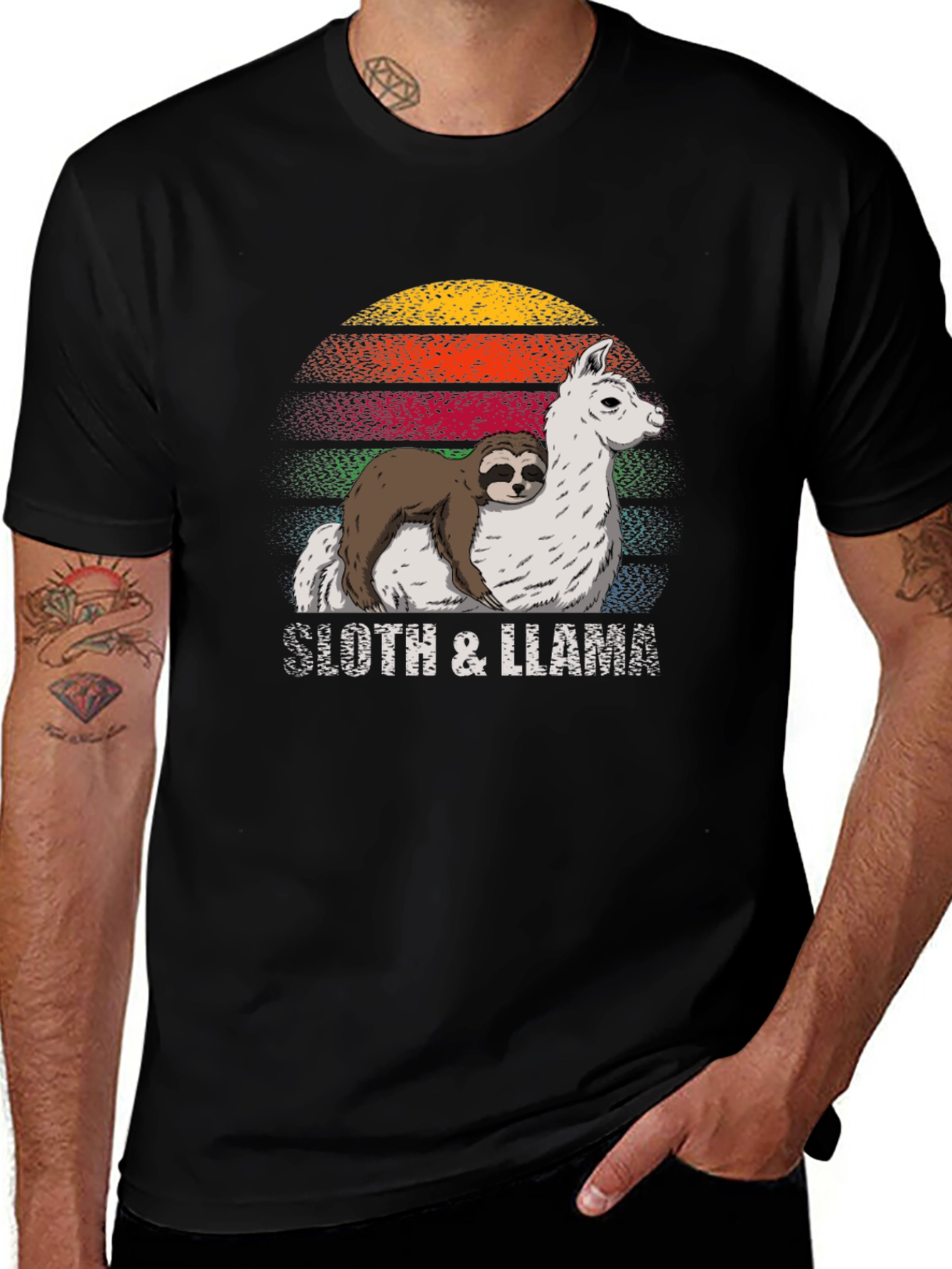 Sloth & Llama Graphic Tee - Cool Comfort