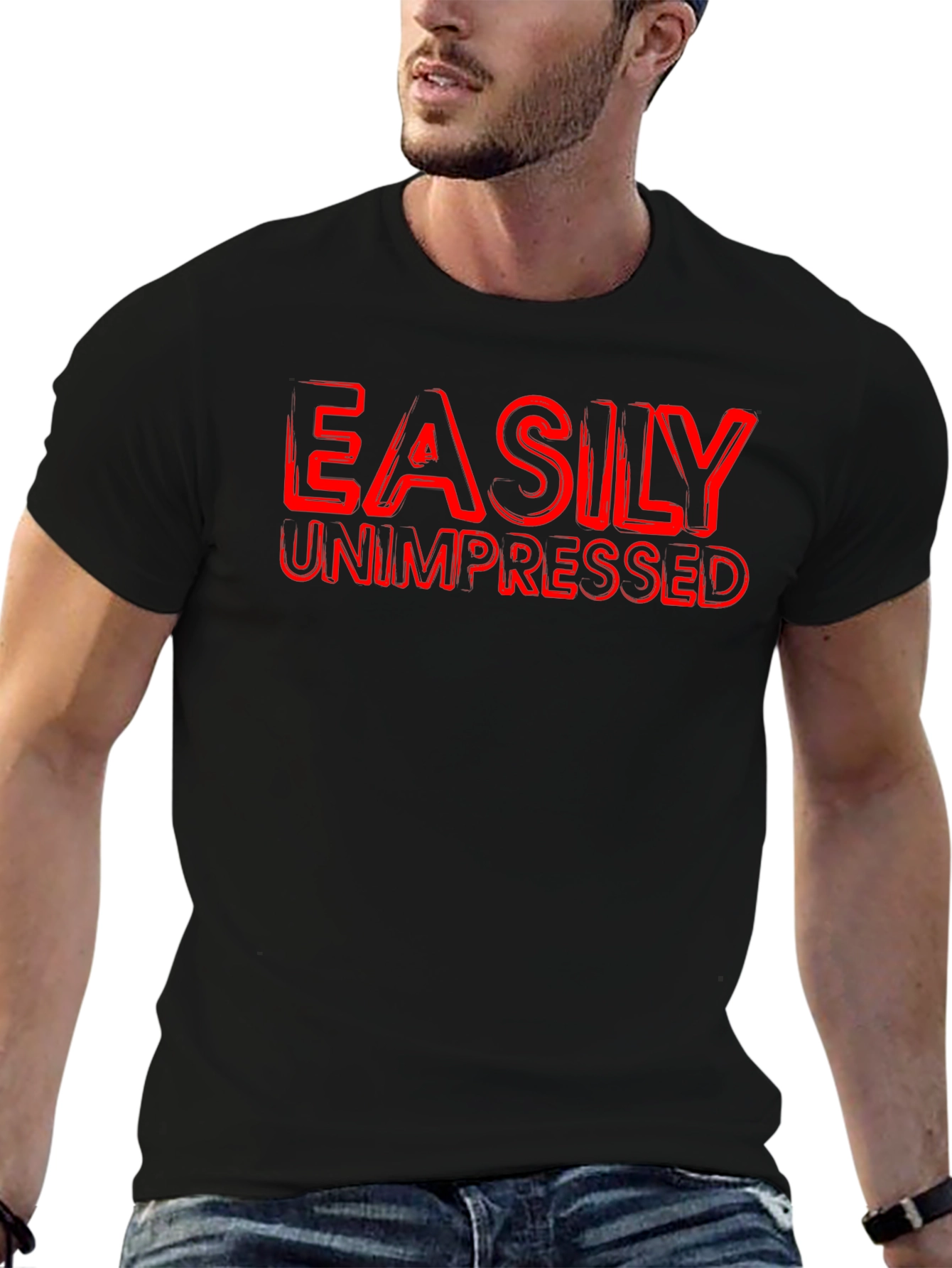 Easily Unimpressed Graphic T-Shirt - Black