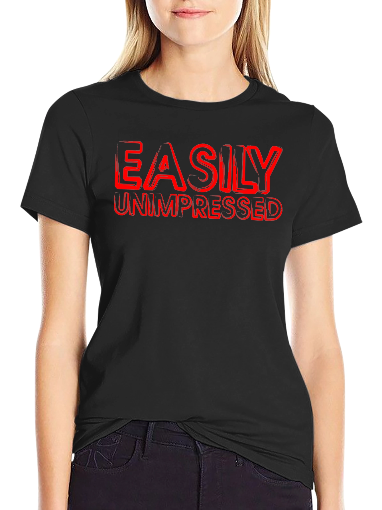 Easily Unimpressed Graphic T-Shirt - Black