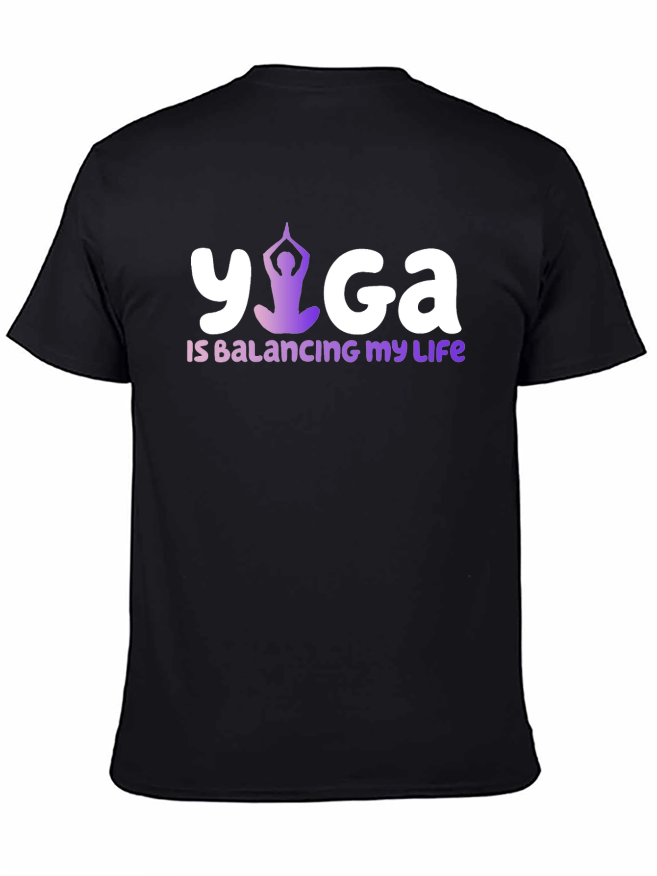 Yoga Balancing Life Black T-Shirt