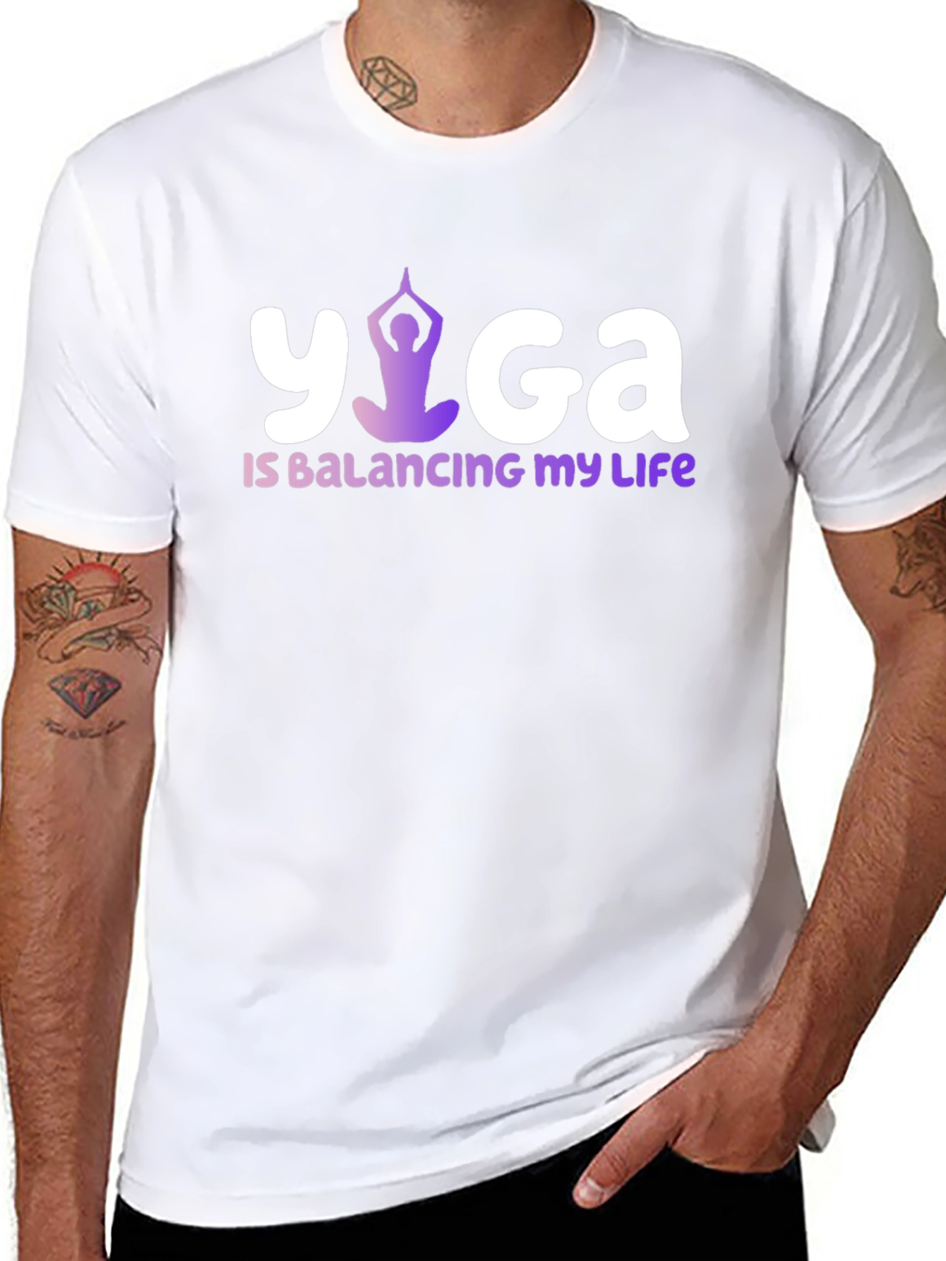 Yoga Balancing Life Black T-Shirt