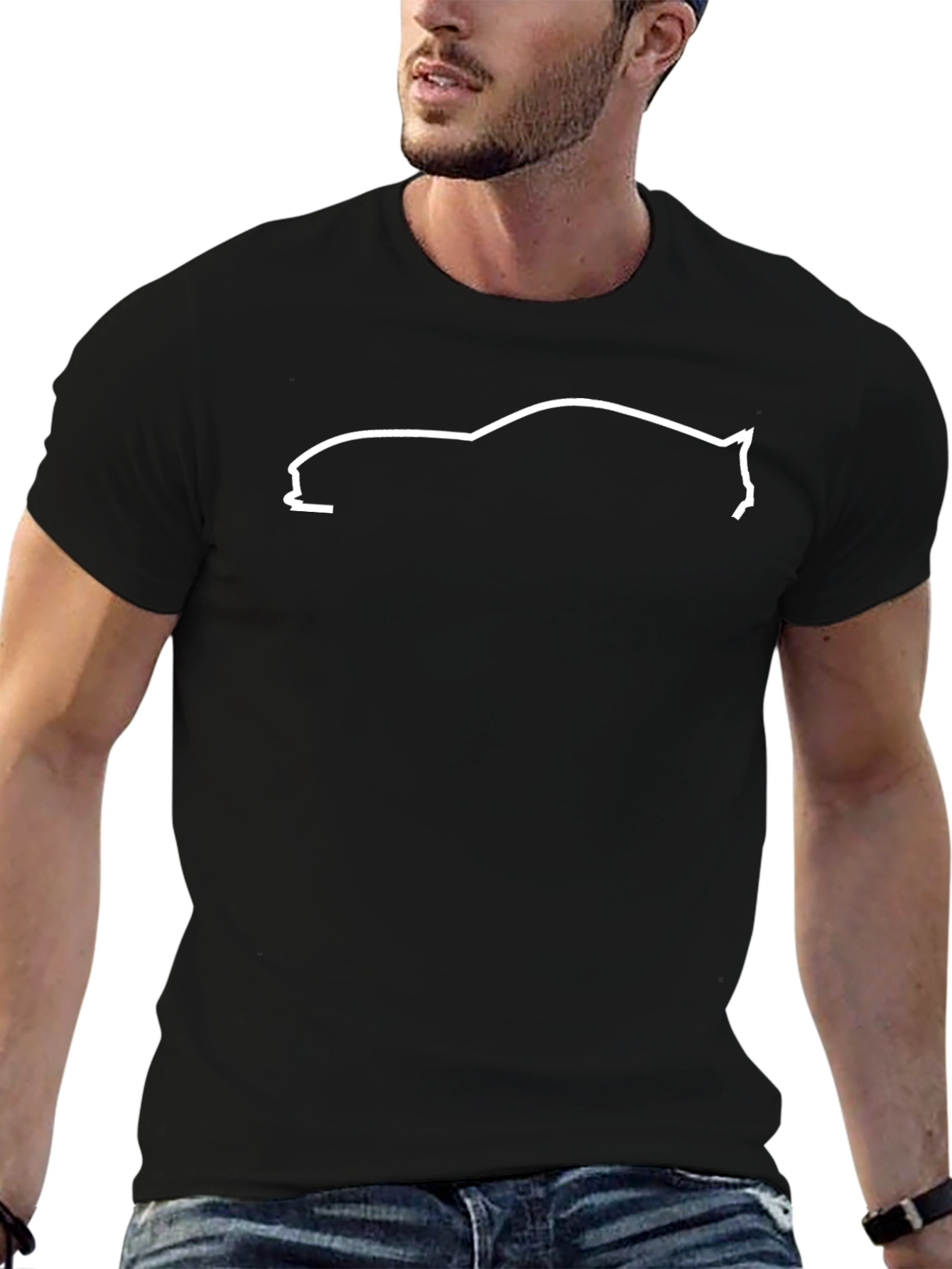 Sleek Car Outline Tee - Black