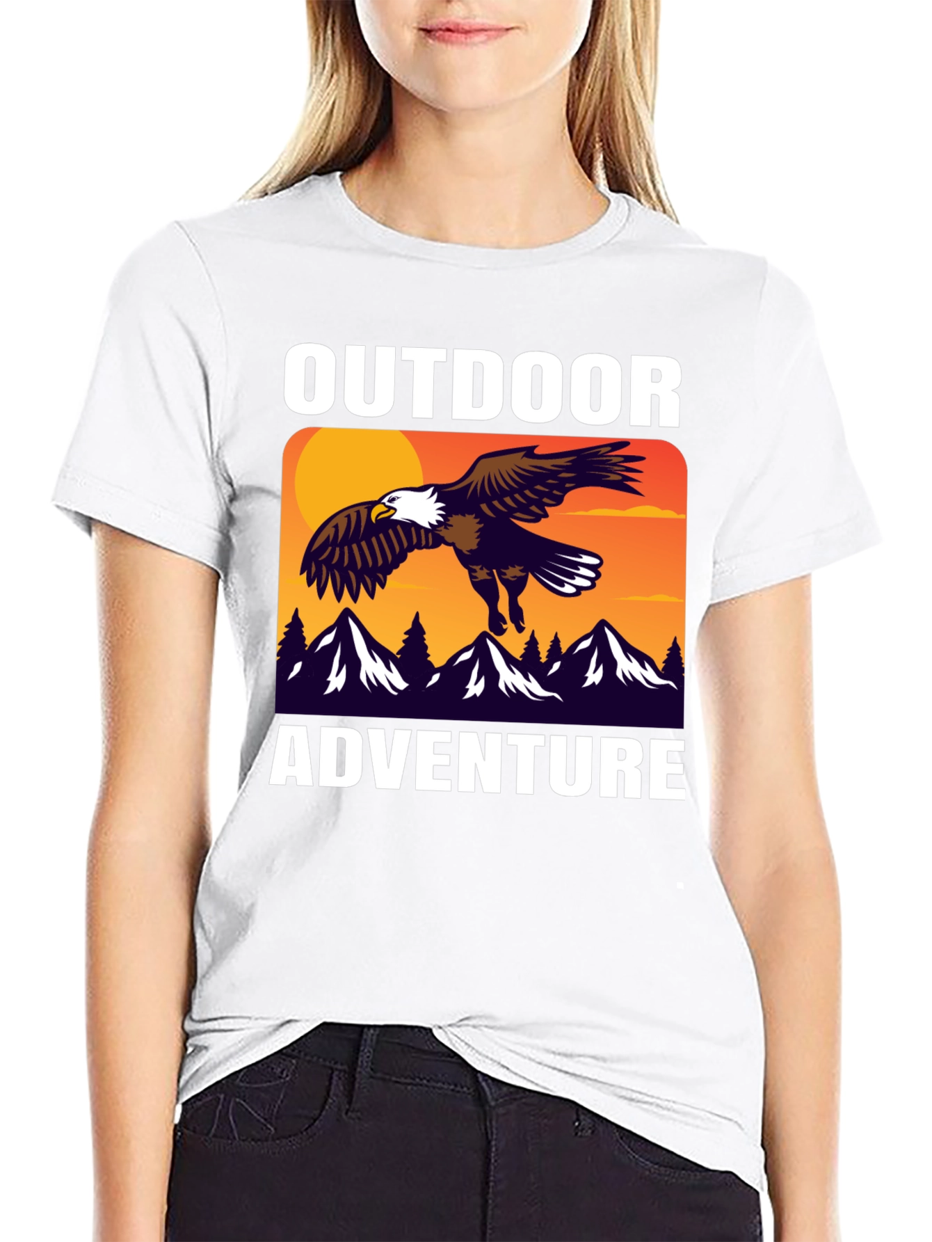 Outdoor Adventure Eagle Graphic T-Shirt