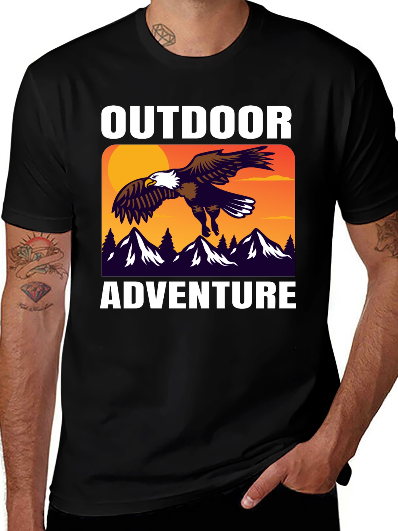 Outdoor Adventure Eagle Graphic T-Shirt