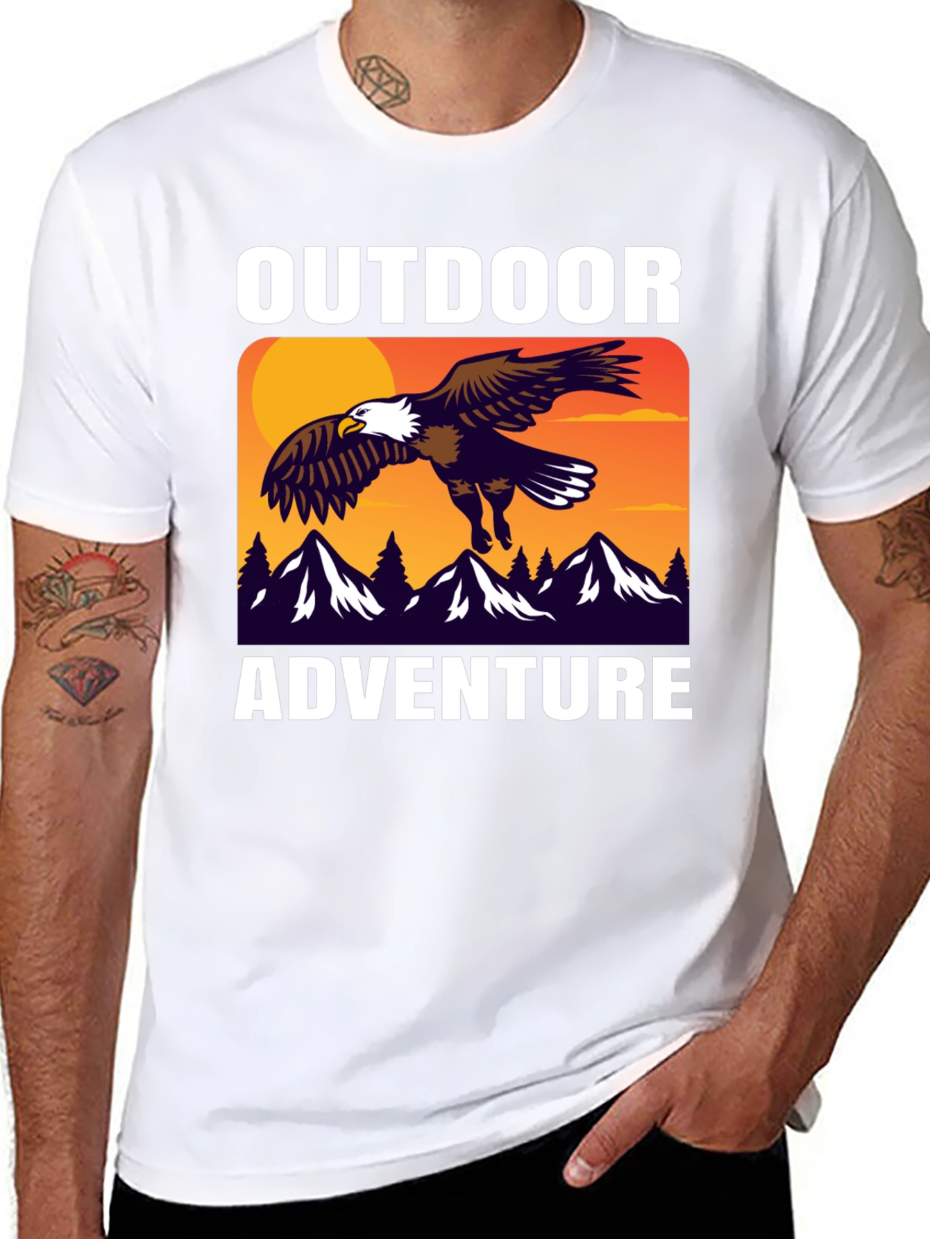 Outdoor Adventure Eagle Graphic T-Shirt