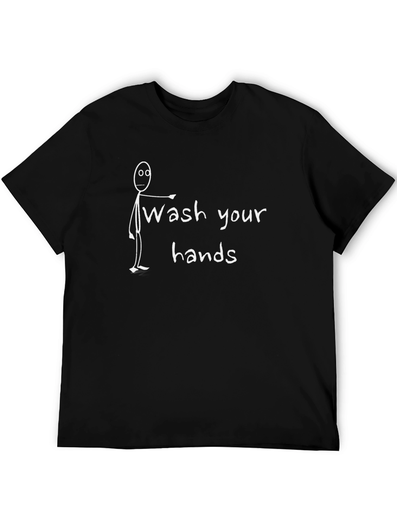 Wash Your Hands Graphic Tee - Black Cotton T-Shirt