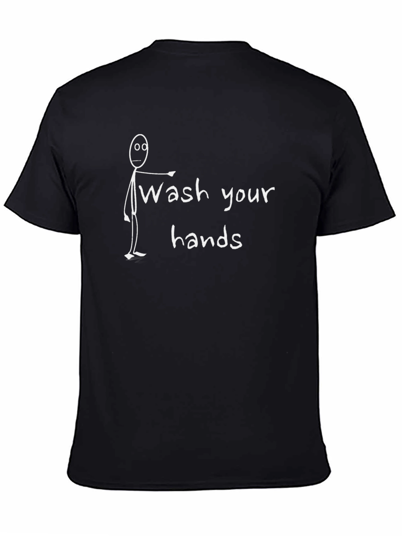 Wash Your Hands Graphic Tee - Black Cotton T-Shirt