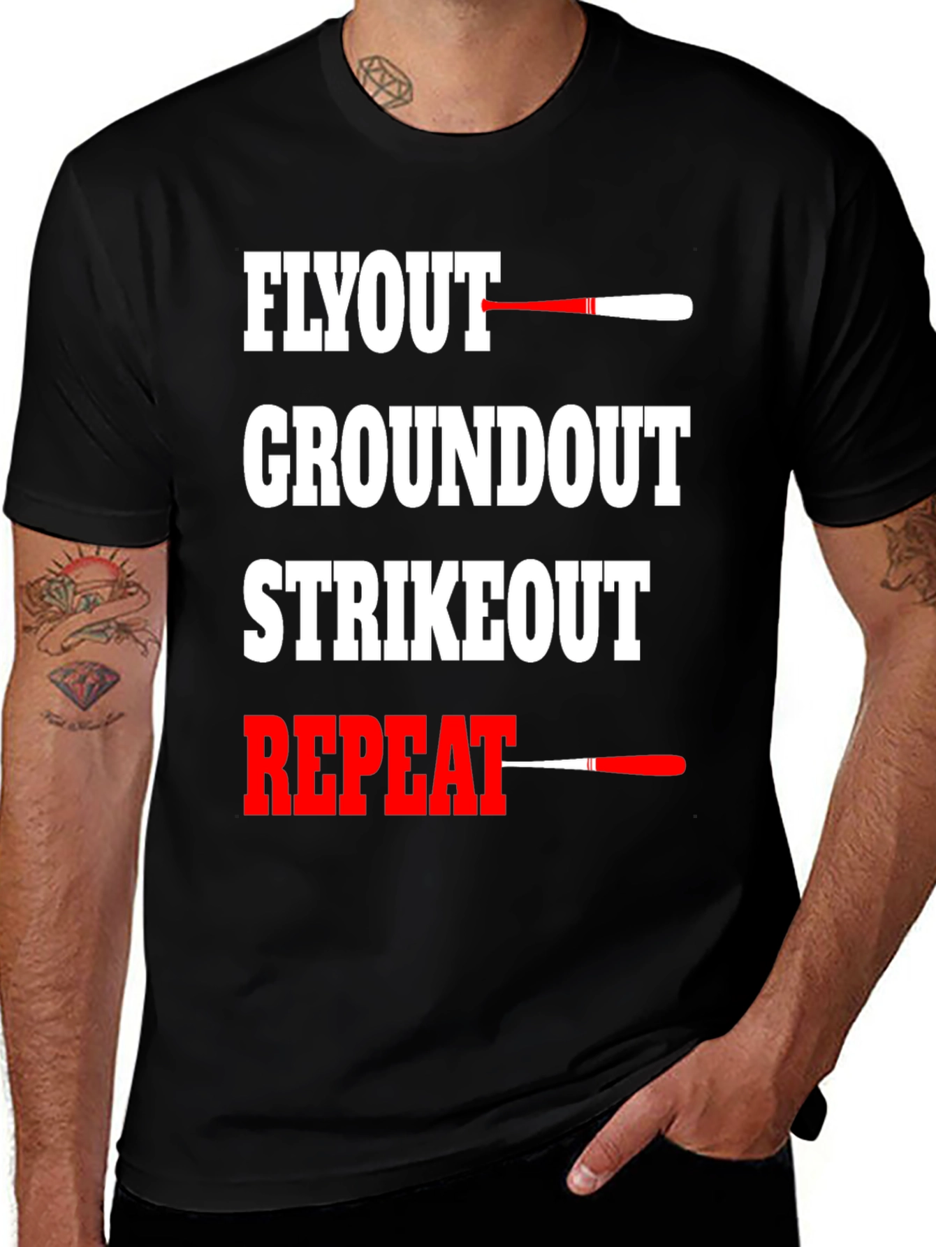 Baseball Flyout Repeat Graphic T-Shirt