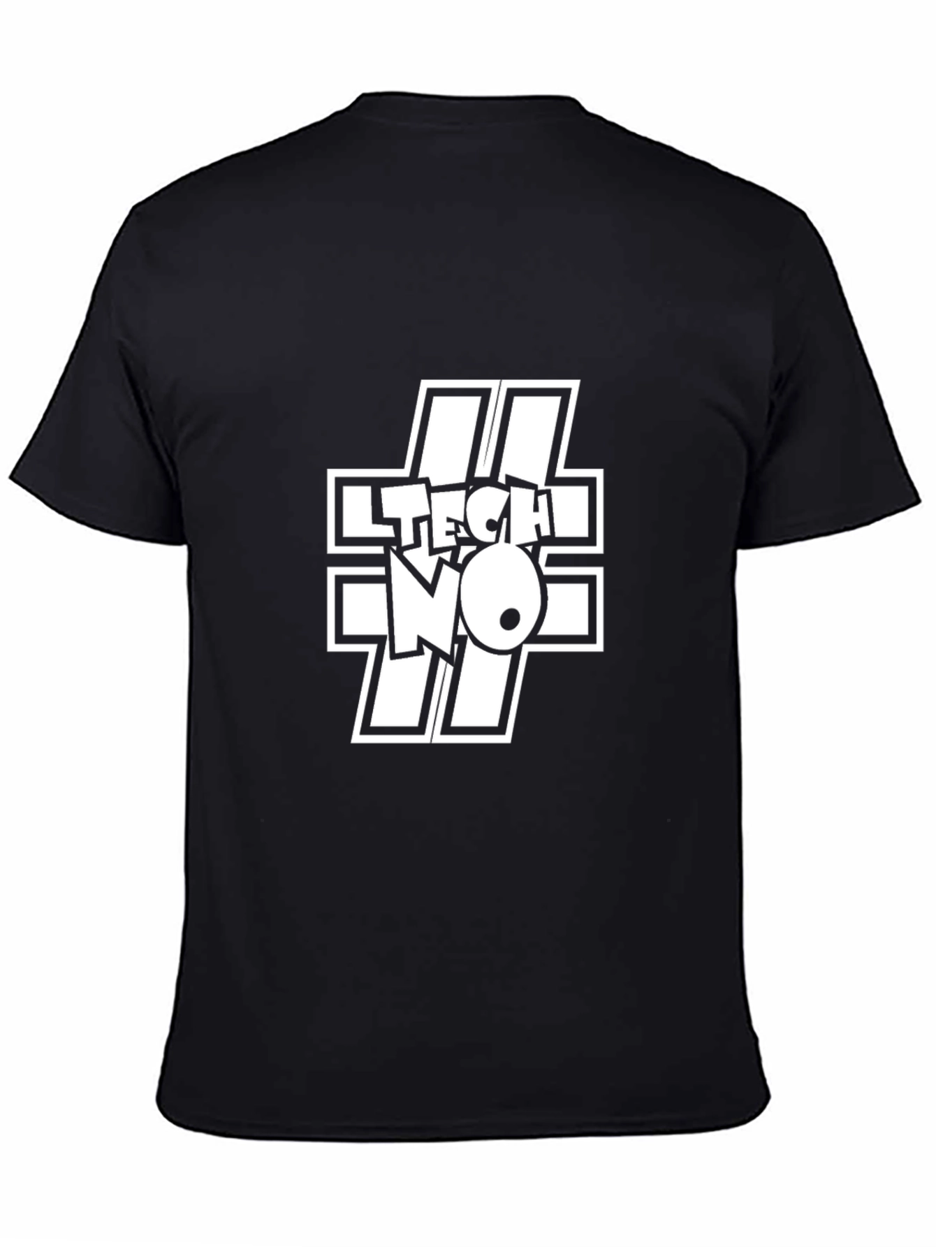 Techno Music T-Shirt - Black Crew Neck Graphic Tee